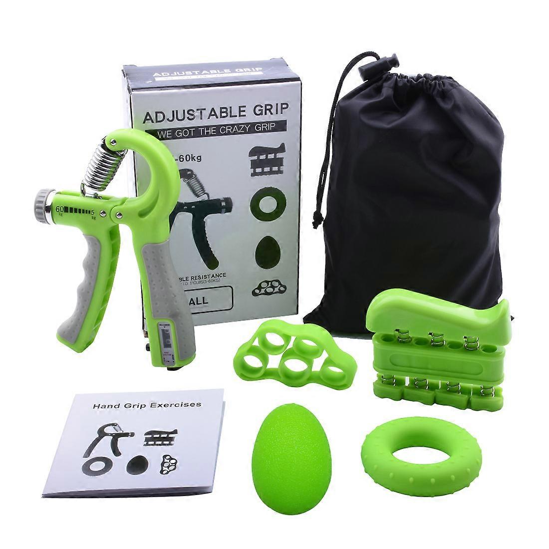 مقوي قبضة اليد ، مجموعة تمارين مدرب الساعد العد (6 حزمة) ، مقوي قبضة اليد قابل للتعديل ، حلقة قبضة ، نقالة الإصبع ، تمرين الإصبع