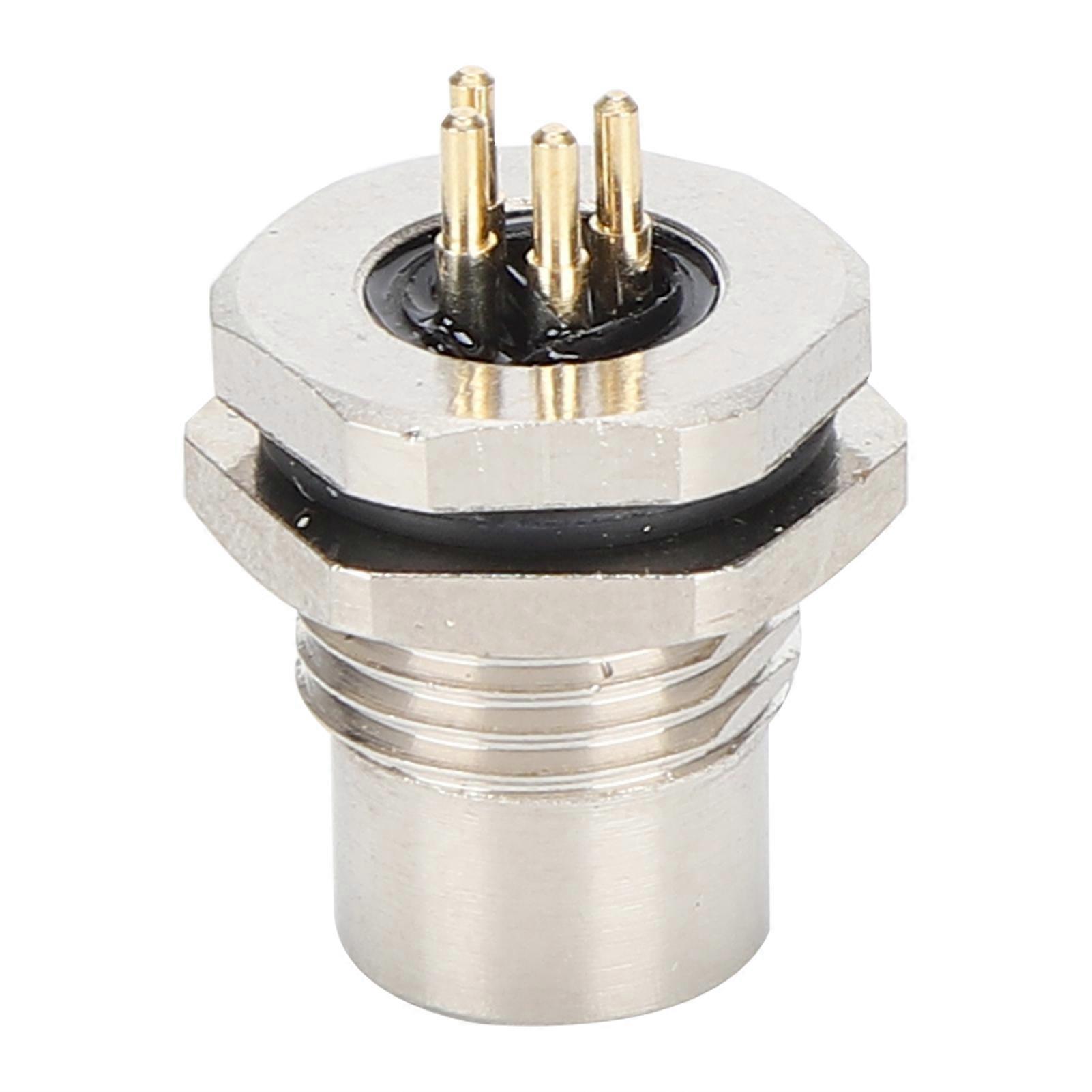 M8?F3?S4 Pass Socket 4Pin M8 Connector IP67 Back Board Mounted Nickel Plated Brass Shell