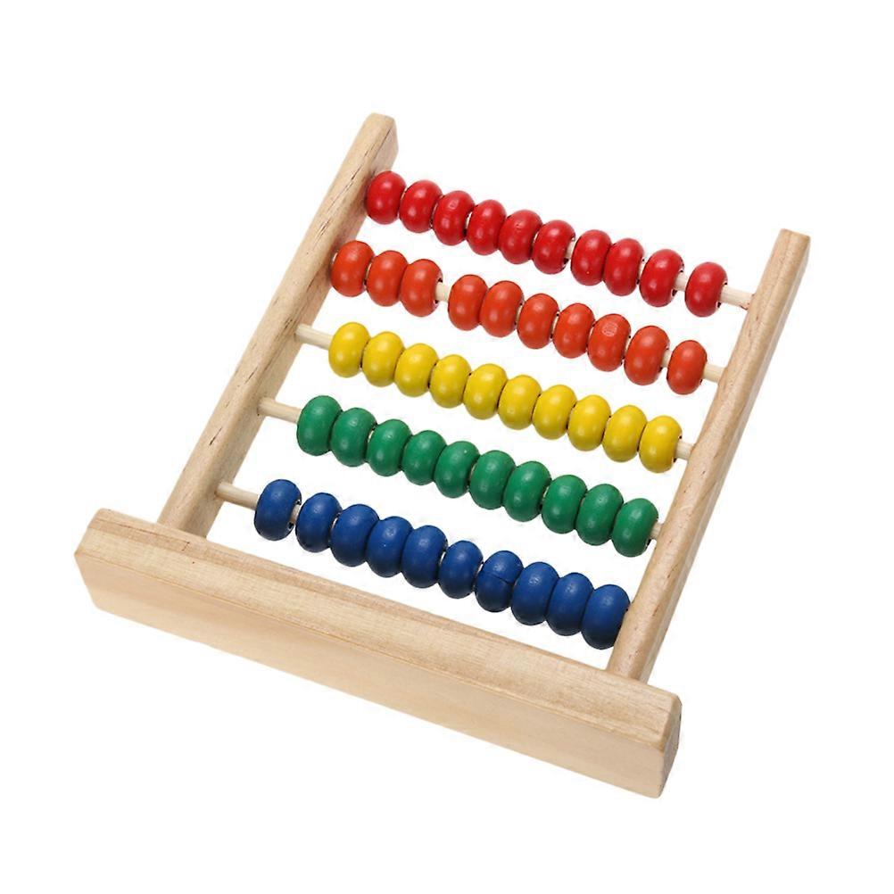 Bead Counting Frame Wooden Small 5 Rows Intellectual Development Abacus Early Childhood Educational Toys
