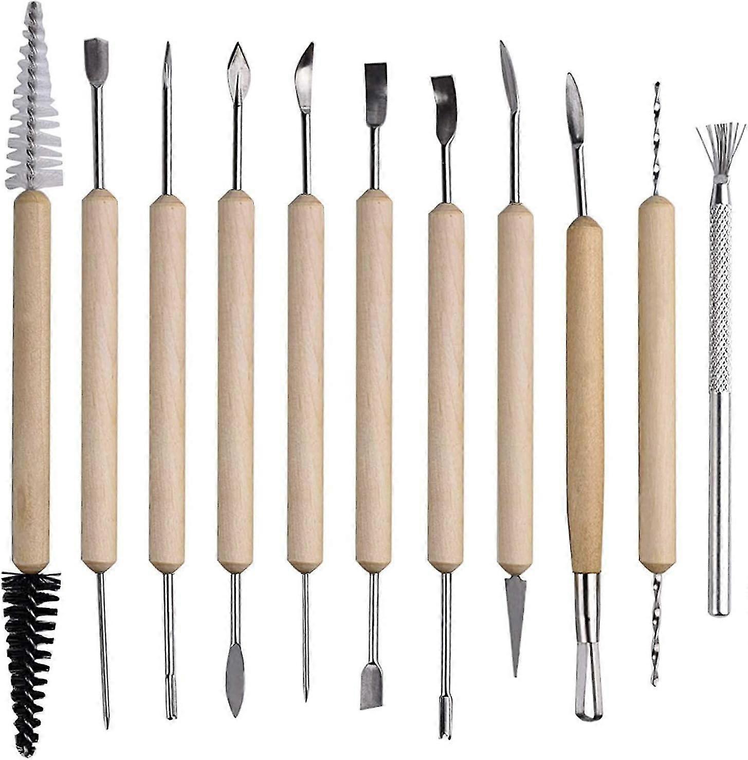 Polymer Clay Tools Set of 11 for Adults Pottery and Clay Sculpting Tools - Wood Sculpting Tools Tools
