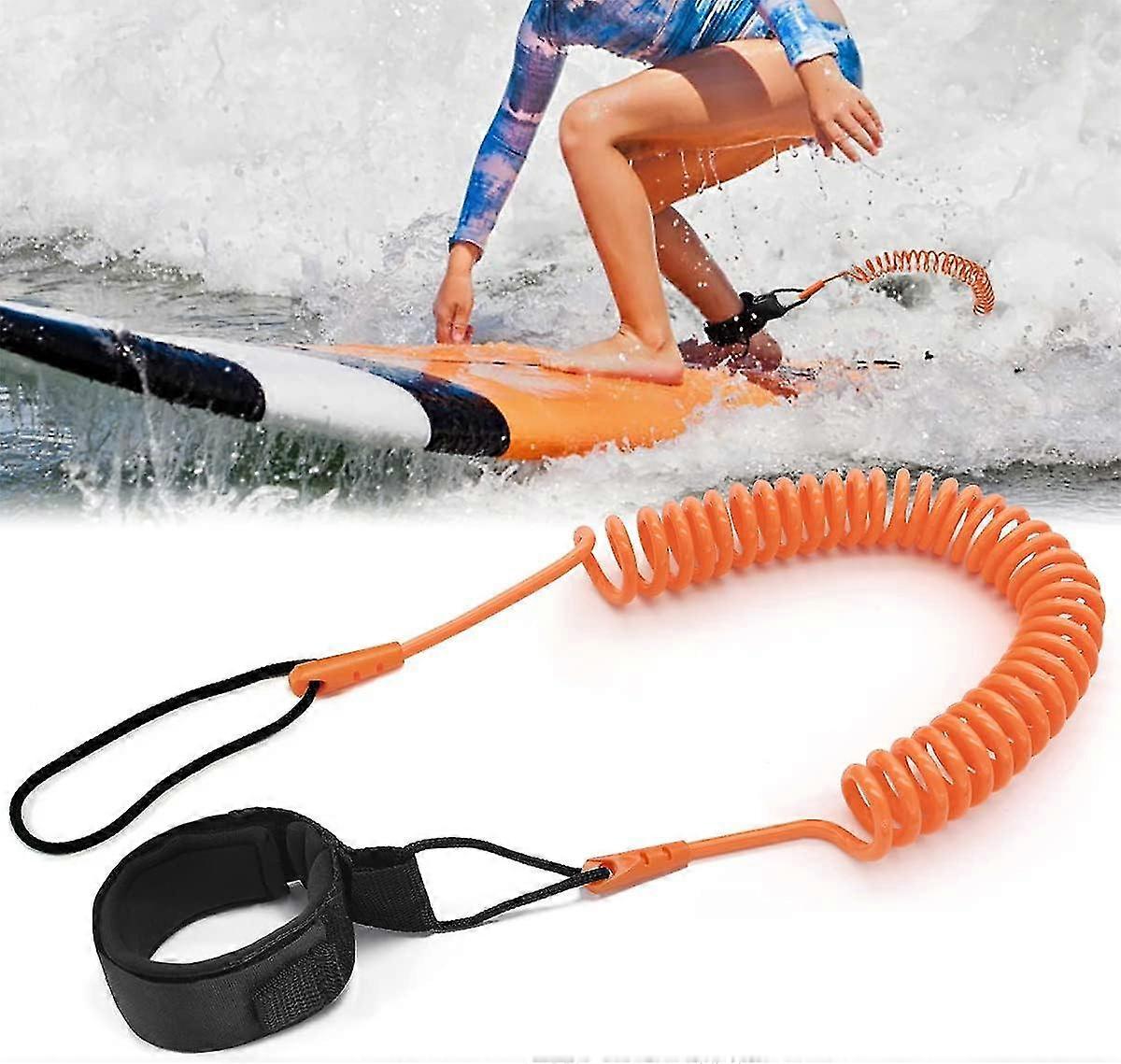 2.6 ft Surf Leash, Sup Leash Spiral Telescopic Ankle for Stand Up Paddle Board