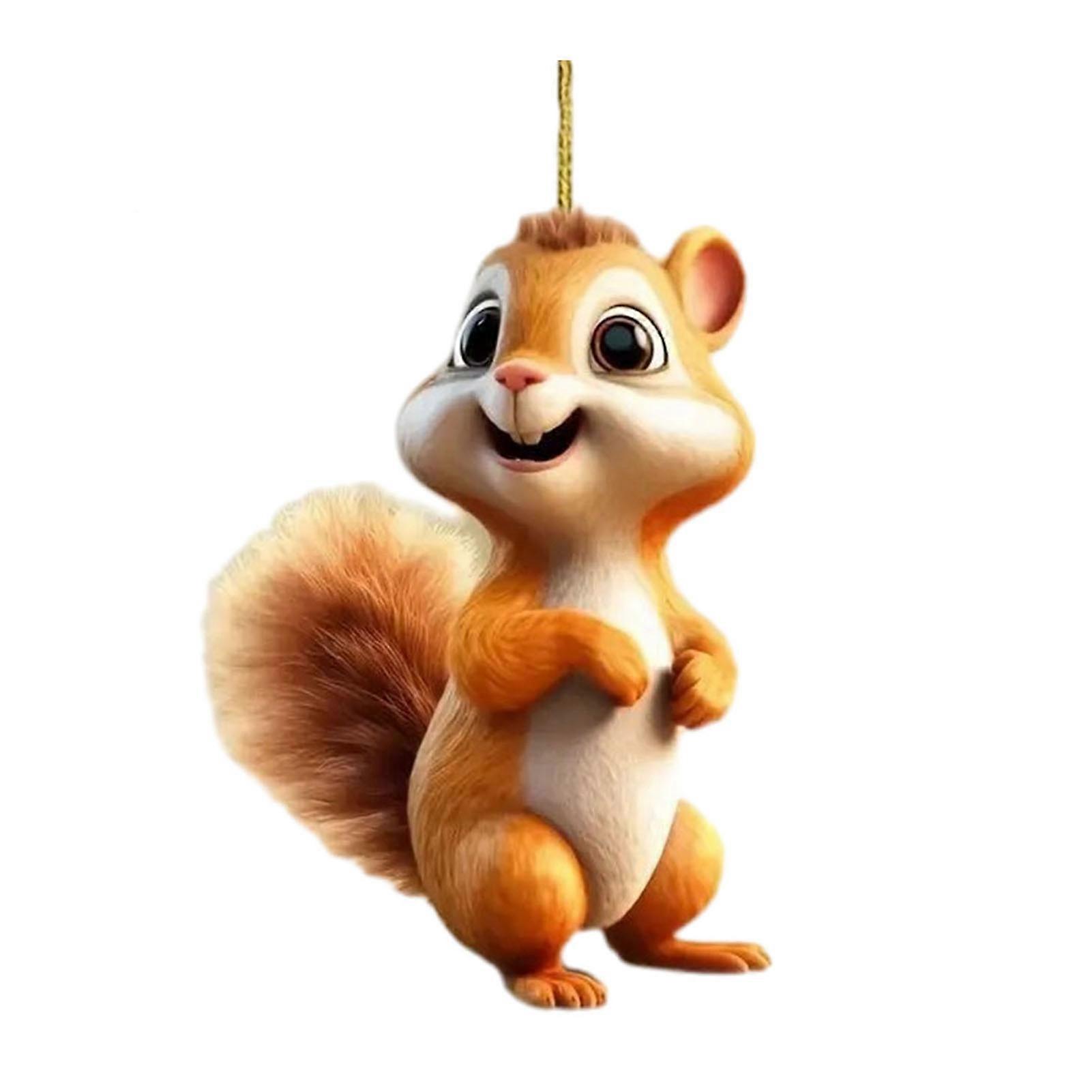 Car Pendant Squirrel Hanging Ornament with Lanyard Easy to Hang Versatile Use Keychain Decoration Car Accessory