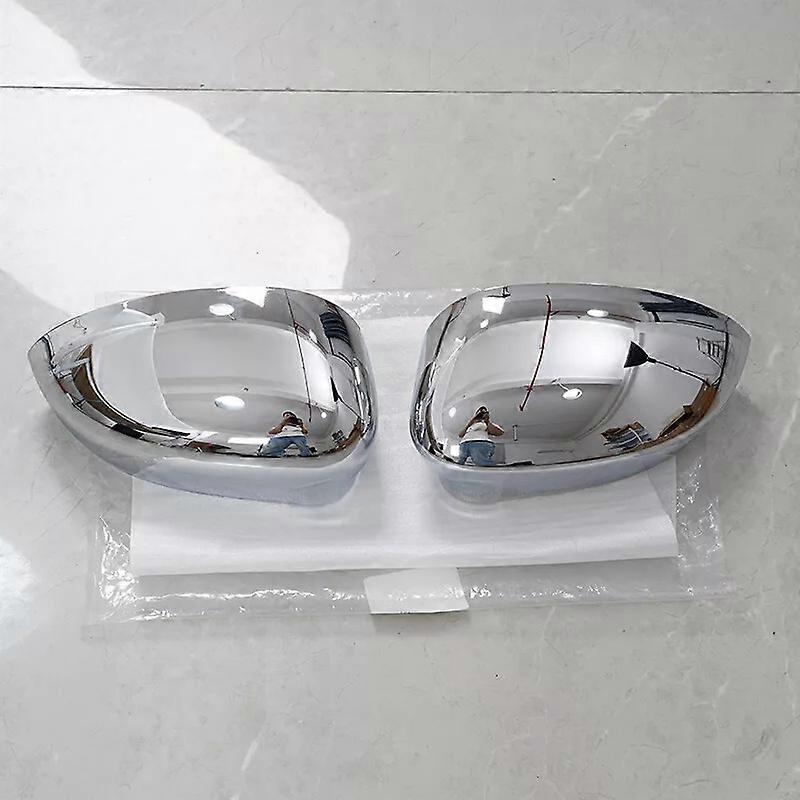 זוג עבור פיאט 500 2007-2023 שמאל + ימין צד ימין כנף כיסוי מראה מכסה כרום