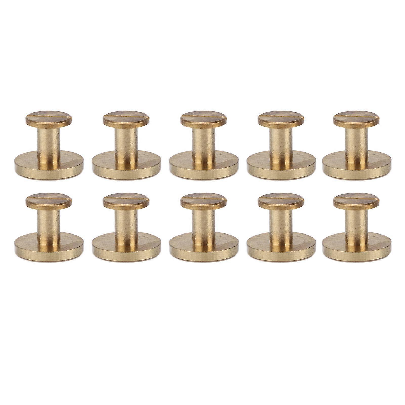 10 Sets Book Binding Screw Easily Binding Disassemble Sturdy DIY Ledger Rivets for Leather Crafts Ledger13x18mm