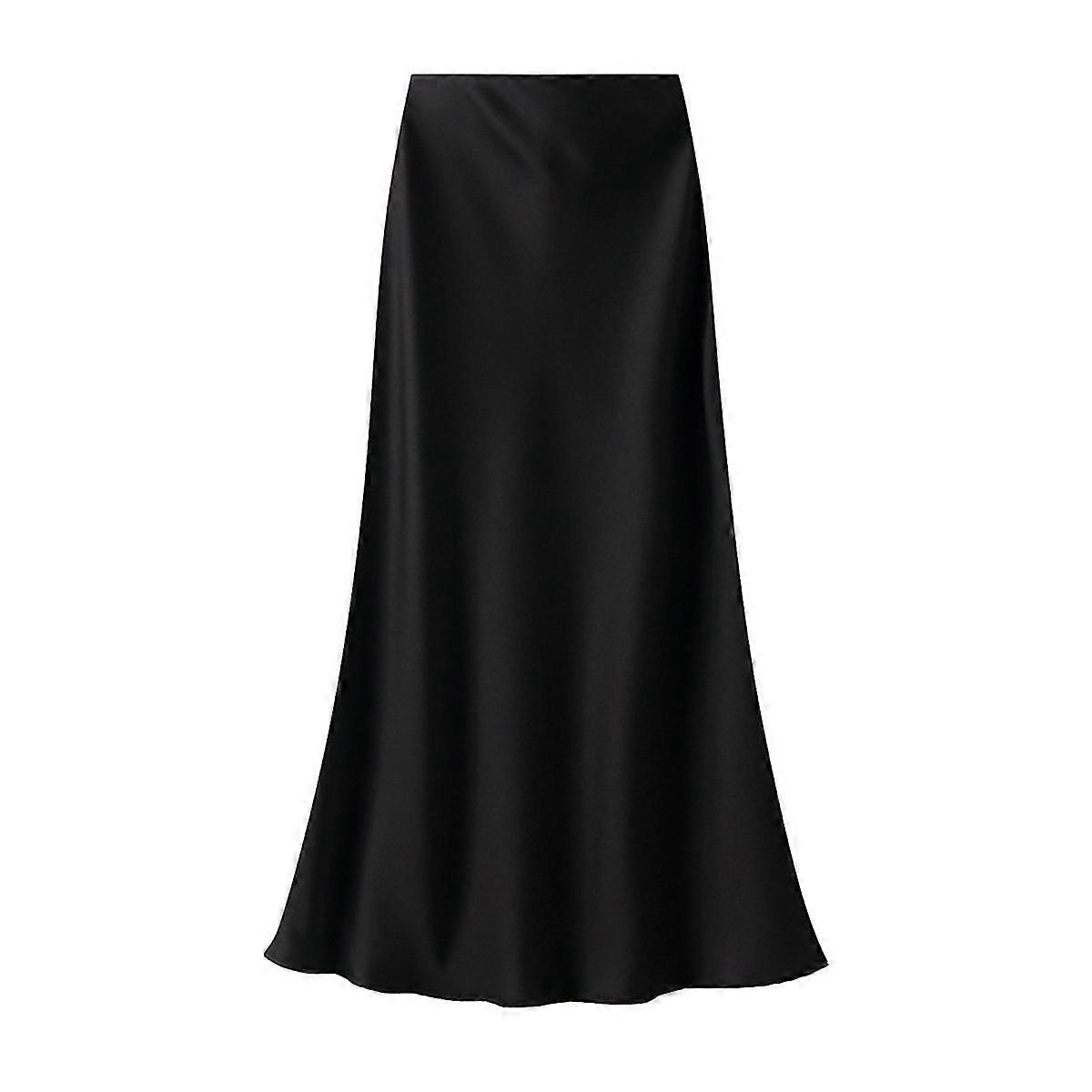Szatén midi szoknya nő magas derekú hosszú szoknyák nőknek alkalmi elegáns party női szoknyák