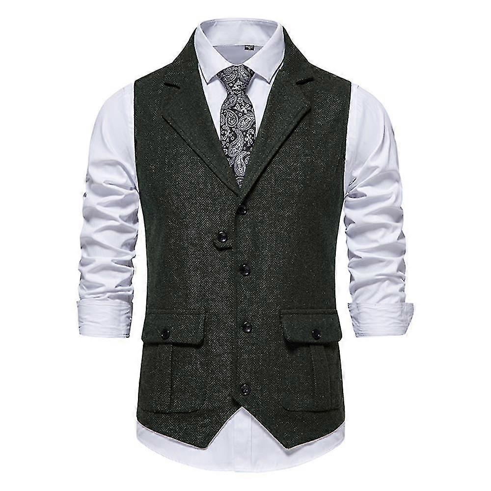 Formal Winter Vests Mens Men's Wool Tweed Vest Vintage Stylish - Main Image