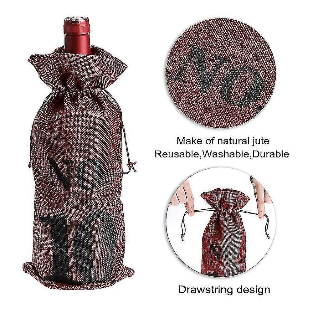 1 To 10 Burlap Wine Bags Blind Tasting Drawstring Drawstring Pocket Wine Bottle Sleeves