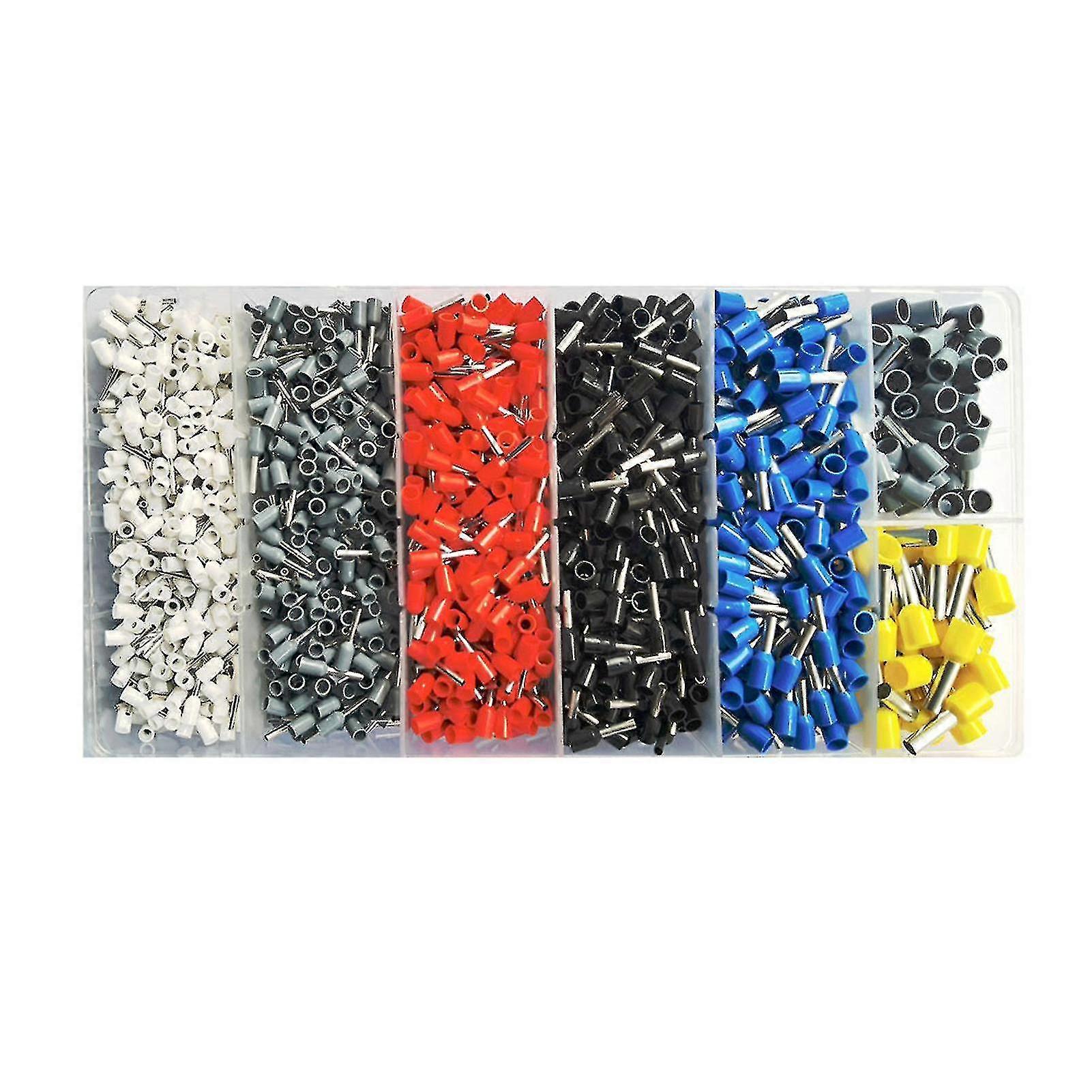 1900pcs Ferrules End Sleeve Assorted Ferrules Set Terminal Connector Sleeves 0.5~6mm / Awg22~10 Multi-color