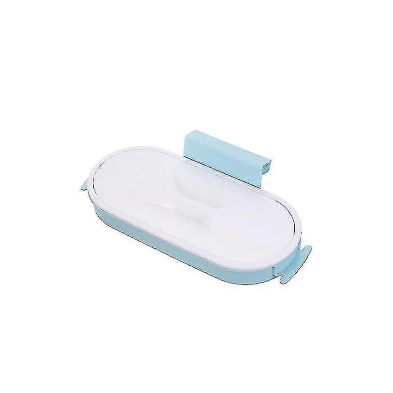 Kitchen Plastic Garbage Bag Holder With Cover / Multifunction Scouring Pad Dry1pcs,blue)