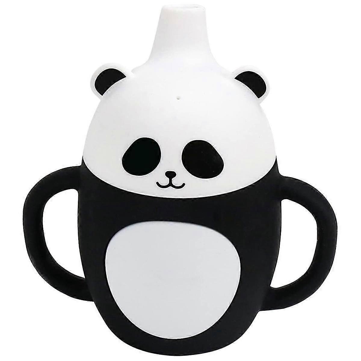 Toddler Sippy Cup, Children's Silicone Cup, Splash-proof Straw Panda Sippy Cup