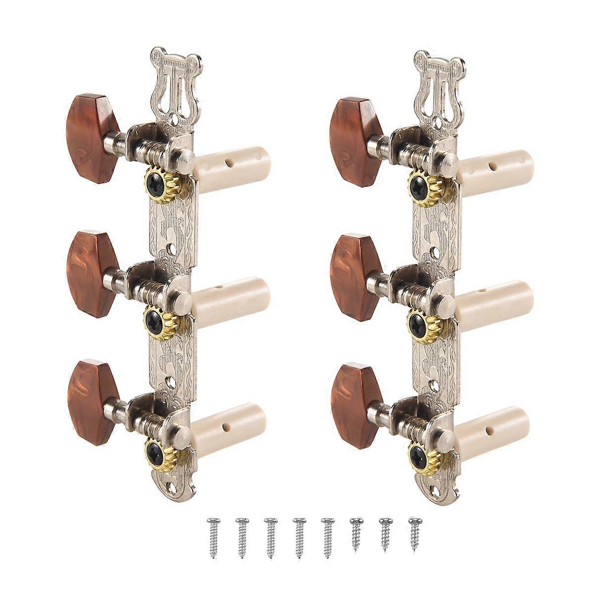 2Pcs 1:15 Classical Silver Guitar Tuner Tuning Machine Heads Keys Pegs for Guitar Parts
