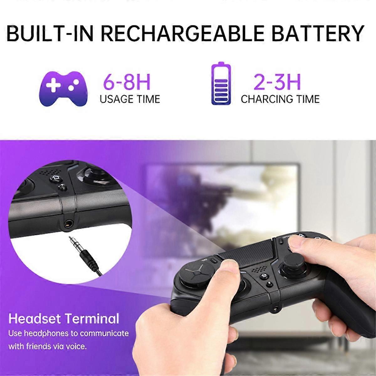 Wireless Bluetooth Controller for / Slim/Pro Game Console Joystick Gamepad with Turbo Programmable