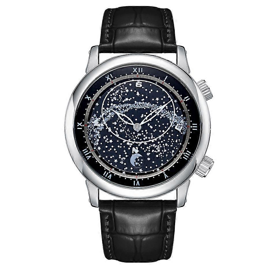 Ohp Watch PP03 Automated WATCH Men's Watch with Automatic Mechanical Genuine Leather Rotating All Star Rose Gold Carved Flower