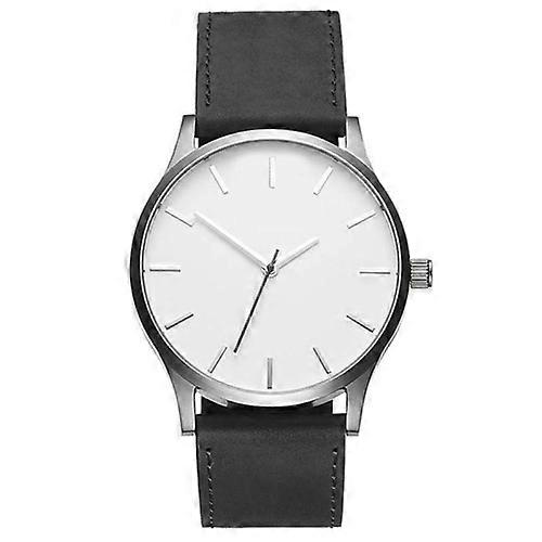Men Simple Matte Leather Belt Quartz Watch