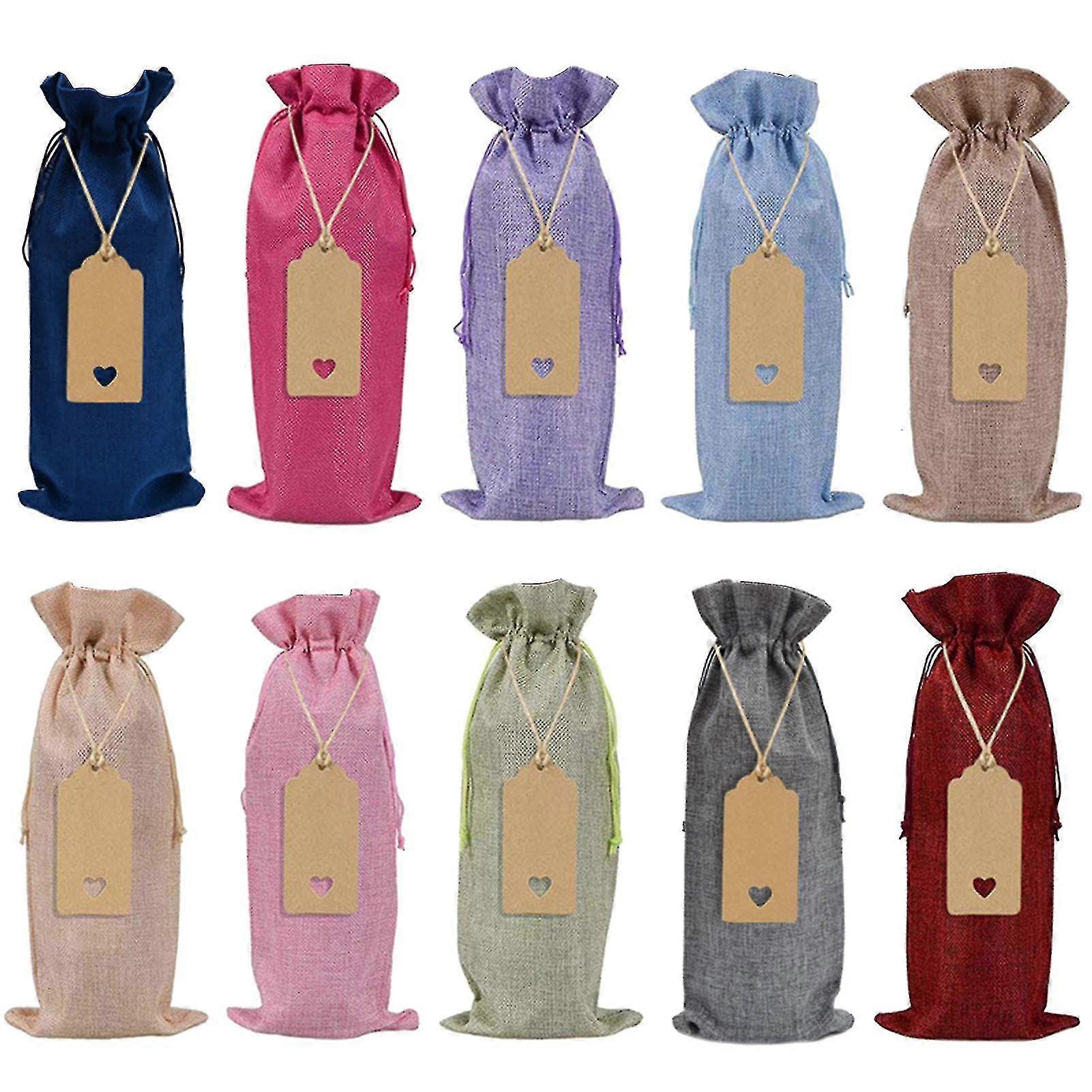 1 Set Wine Bags Universal Protective Imitation Linen Widely Applied Bottle Wraps For Party