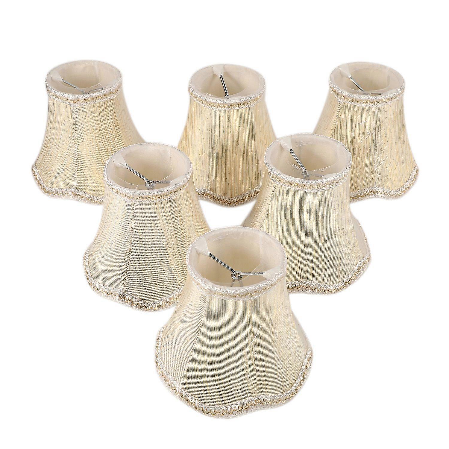6 Chandelier Shades, Candle Bulbs,Clip-On Lamp Shades