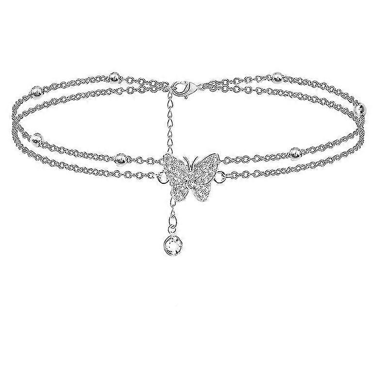 Women's Anklet Butterfly Silver Adjustable Anklet