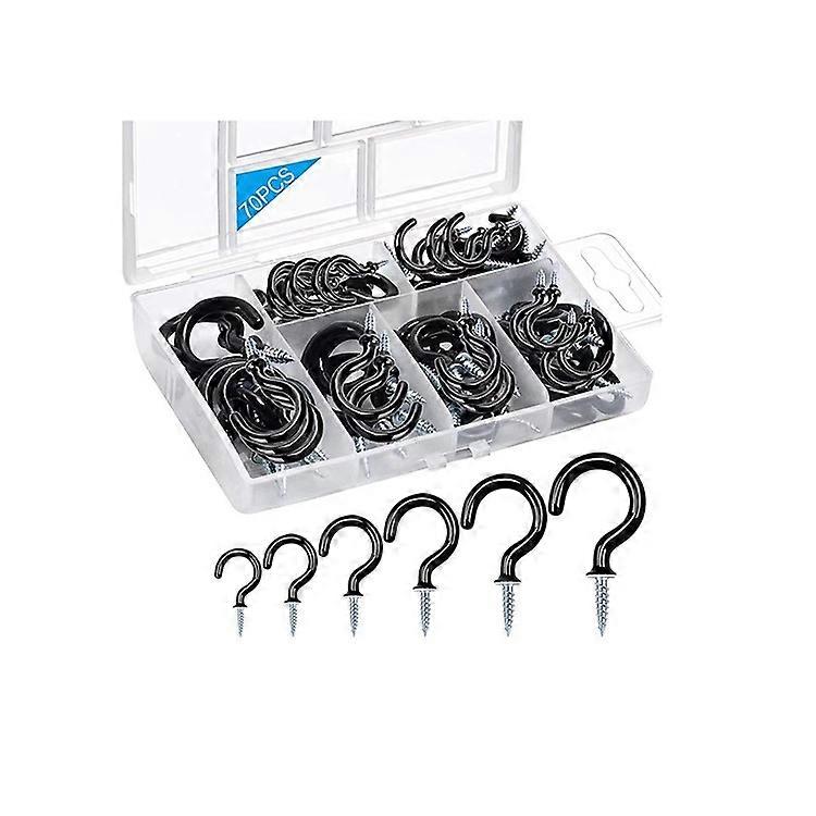 70pcs Screw Hooks Vinyl Coated Cup Hooks Hanging Cup Ceiling Hooks
