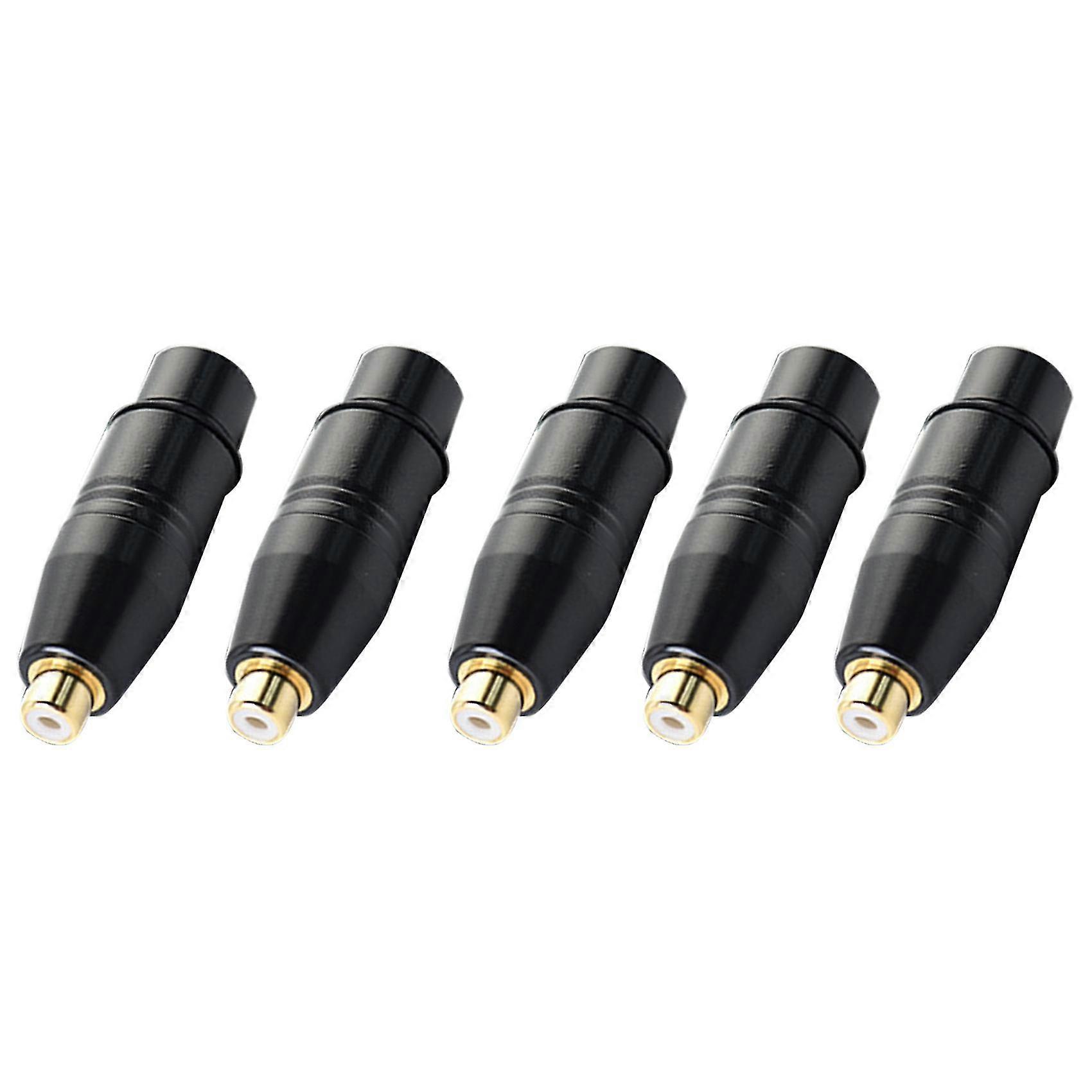 5 Pcs Xlr Female To Rca Female Audio Adapter Connector For Microphone Speaker
