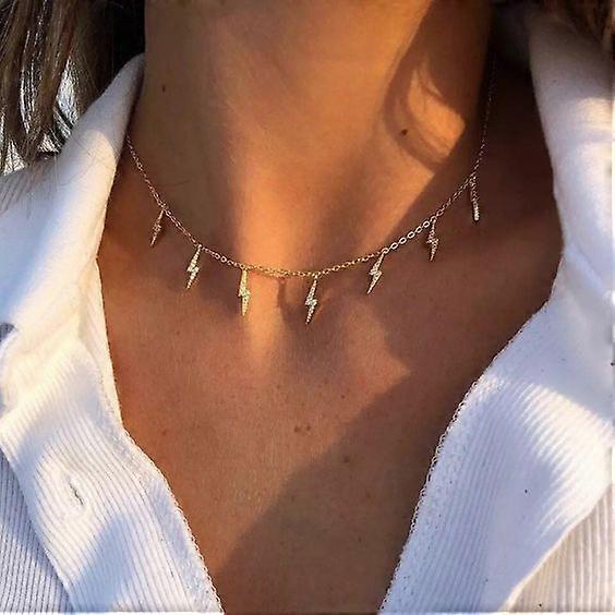 Rhodium Plated Charm Necklace