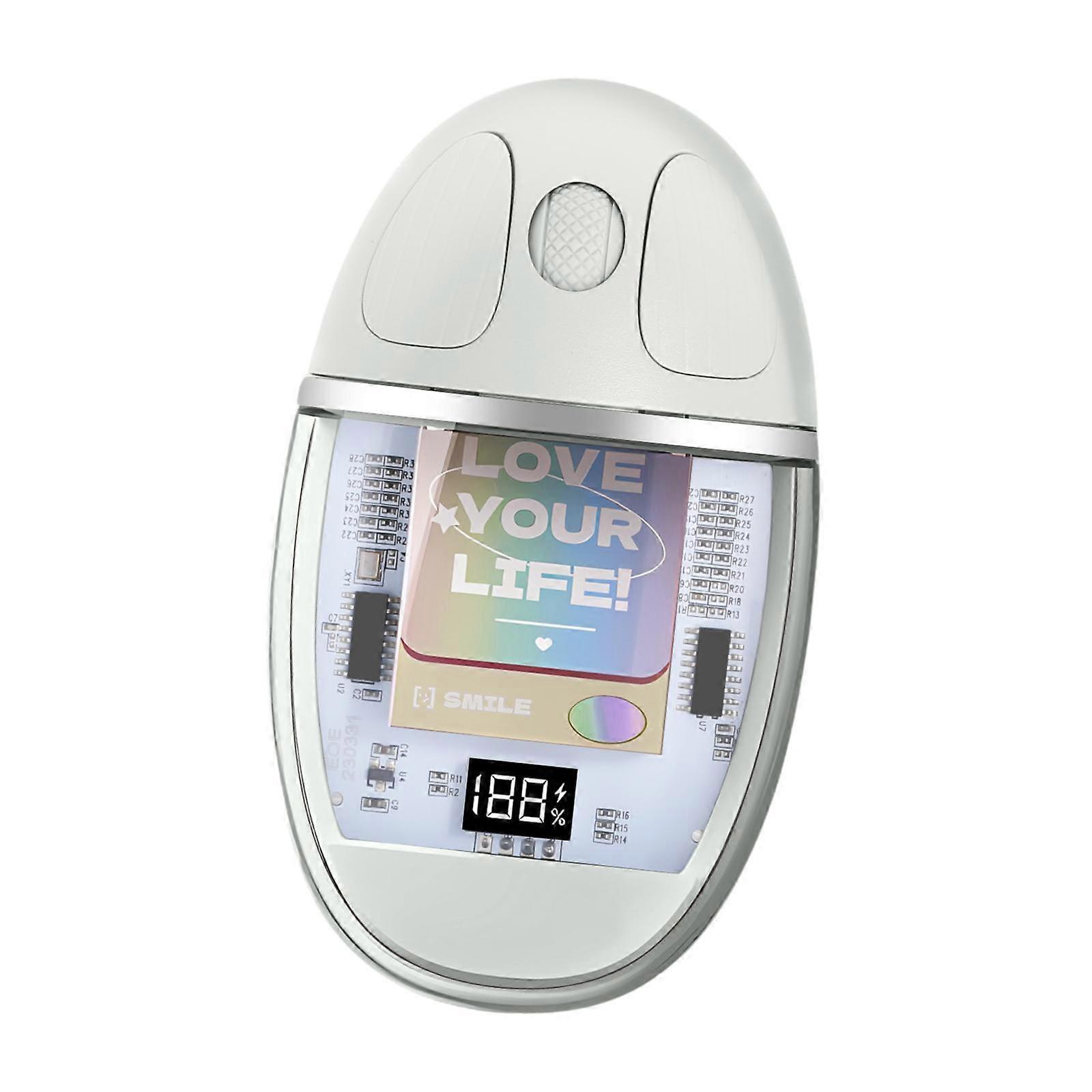 Wireless Mouse Full Transparent Silent Mouse for Tablet Laptop PC Gray