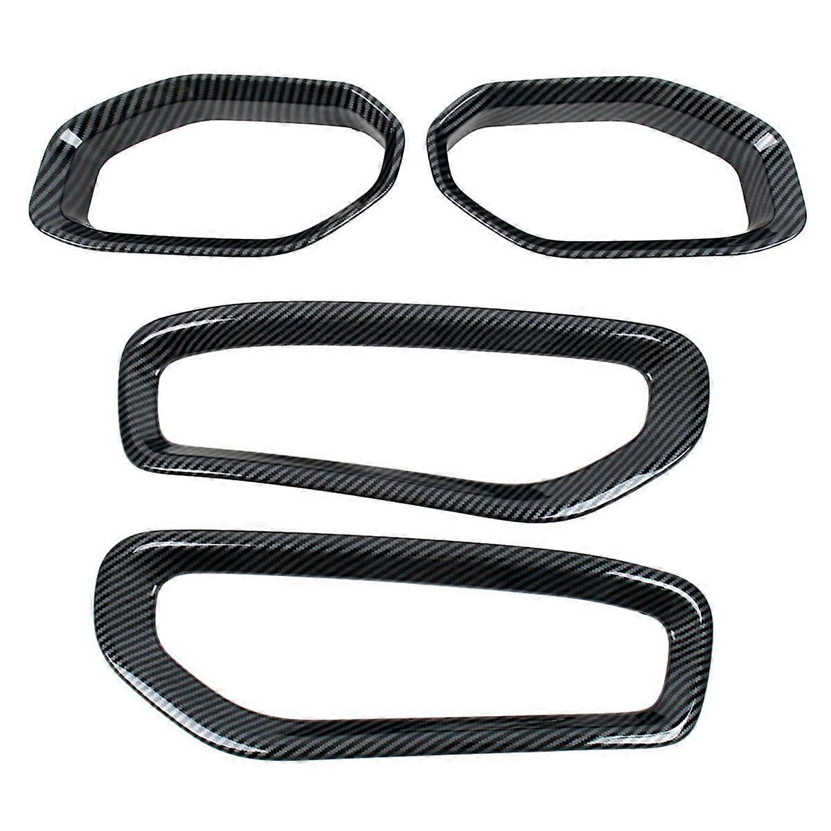 For Ram 1500 2021-2023 Car Front Fog Lamp Light Cover Trim Accessories ABS Carbon Fiber 4PCS