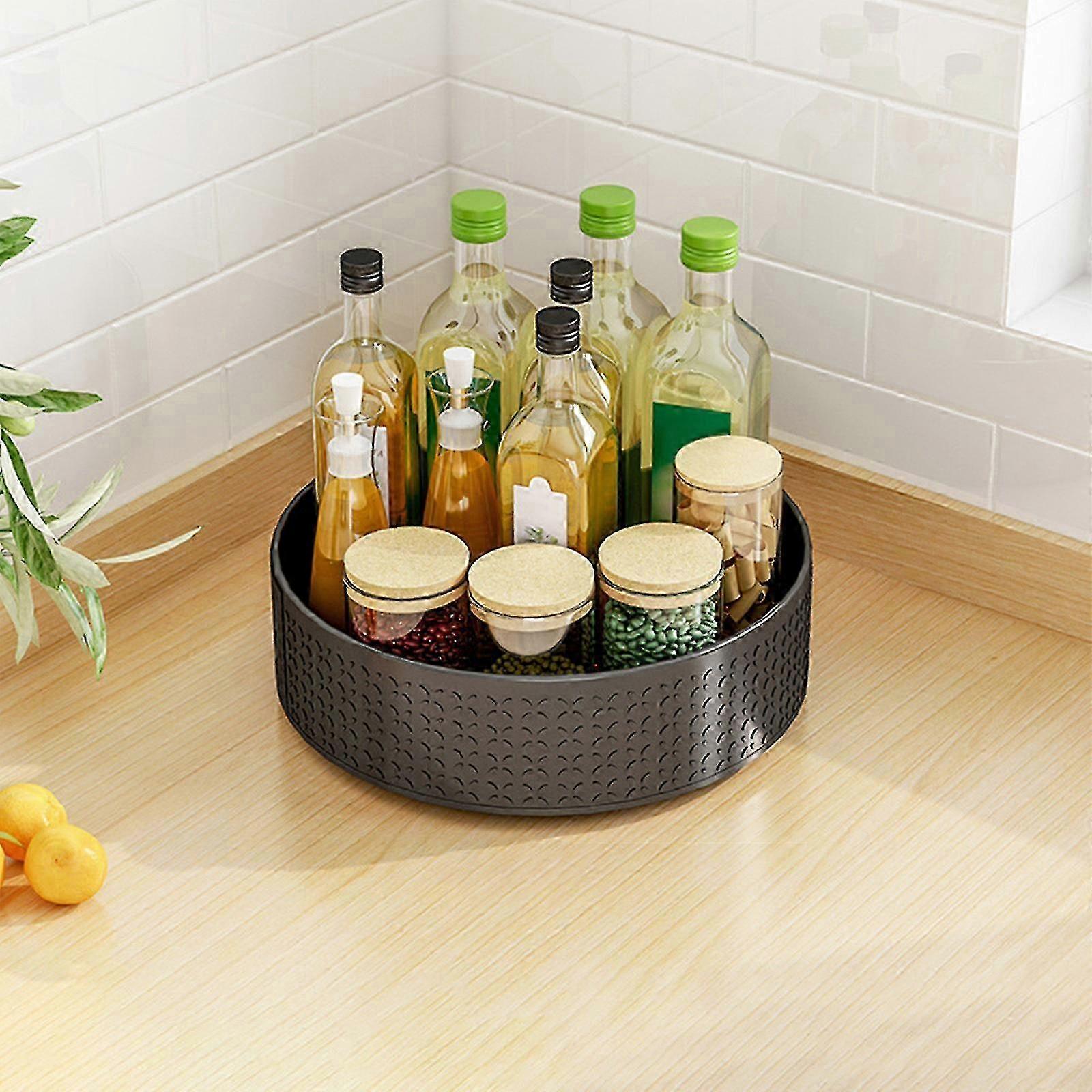 Rotating Seasoning Rack Kitchen Countertop Multi-layer Storage Rack Multi-functional 360-degree Rotatable Seasoning Shelf