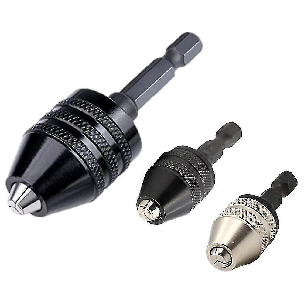2026 Compatible Withcompatible Withhex Shank Keyless Drill Chuck - 3pcs Adapter (0.6-8mm,0.3-3.6mmx2)