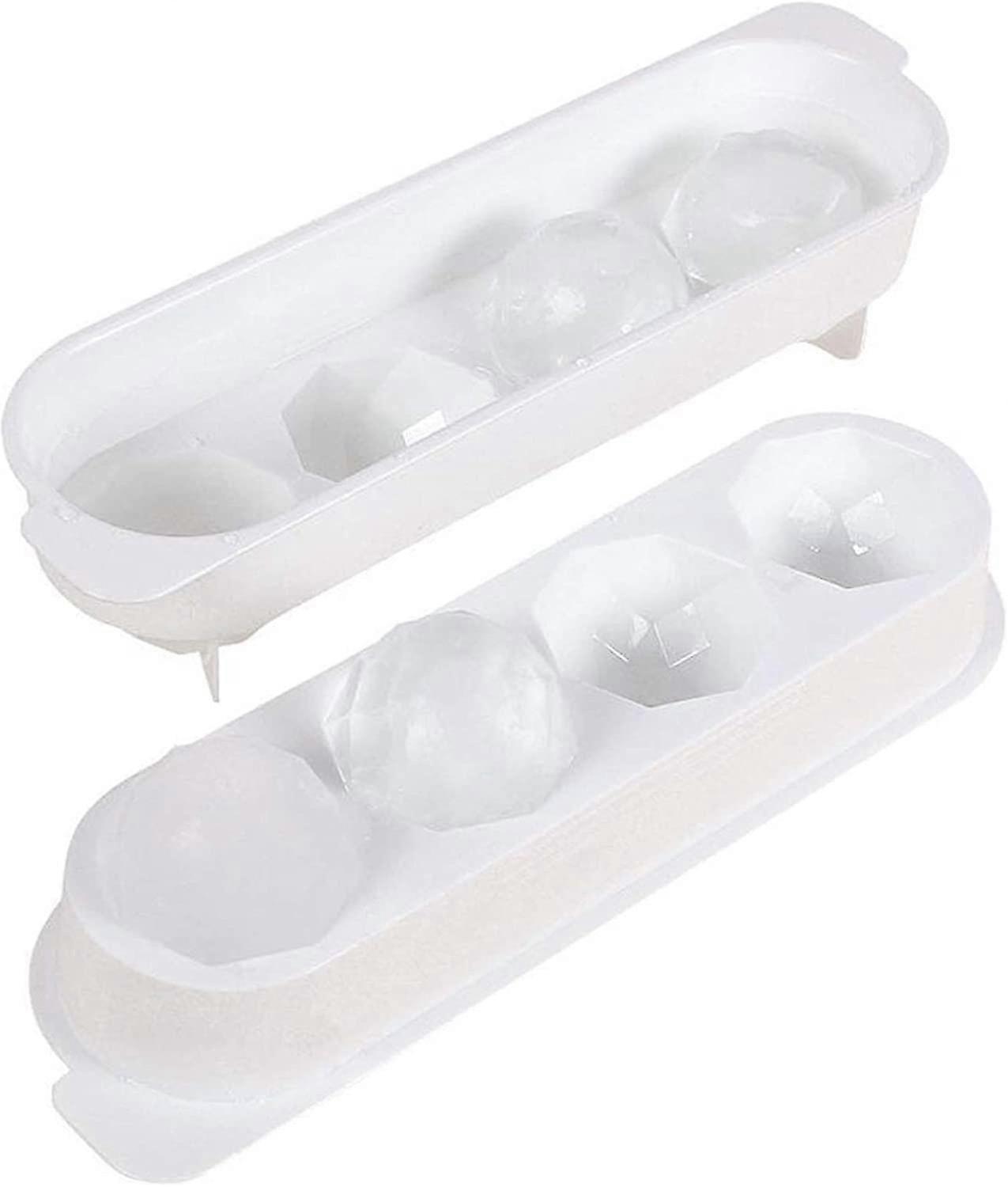 Ice Cube Trays, Pp Round Ball Ice Cube Maker Mold With Lids, For Ice Cream Party Whiskey Ice Mold