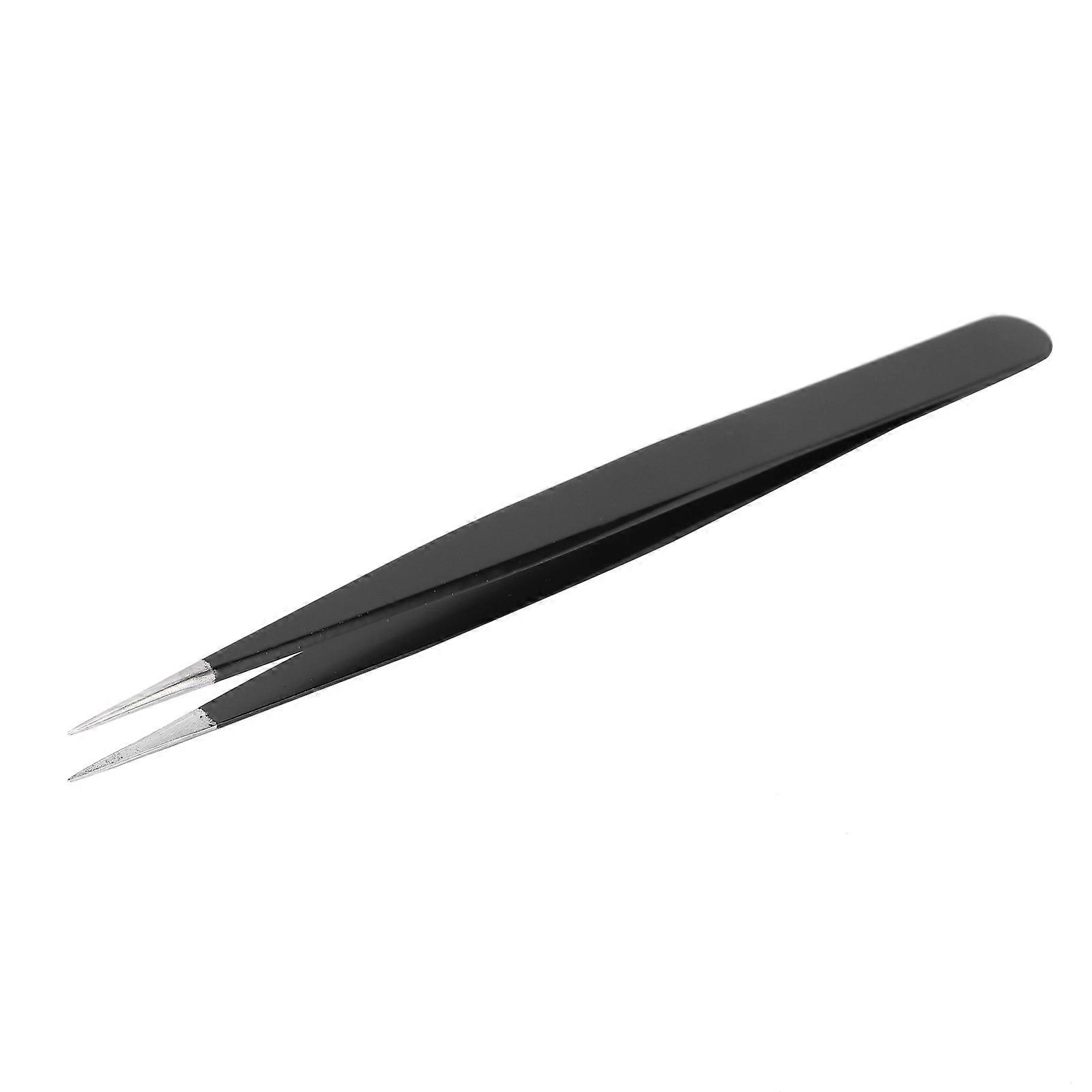 Professional Eyelashes Tweezers Stainless Steel Lashes Extensions Grafting Makeup ToolsBlack 12.7cm / 5in