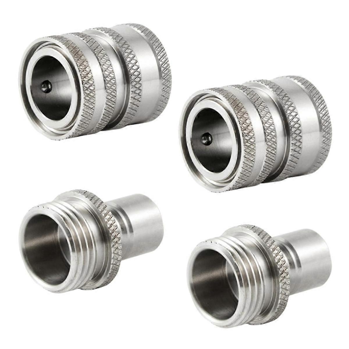 Garden Hose Quick Connect Stainless Steel Water Hose Connector 3/4 Inch GHT Quick Release Connector