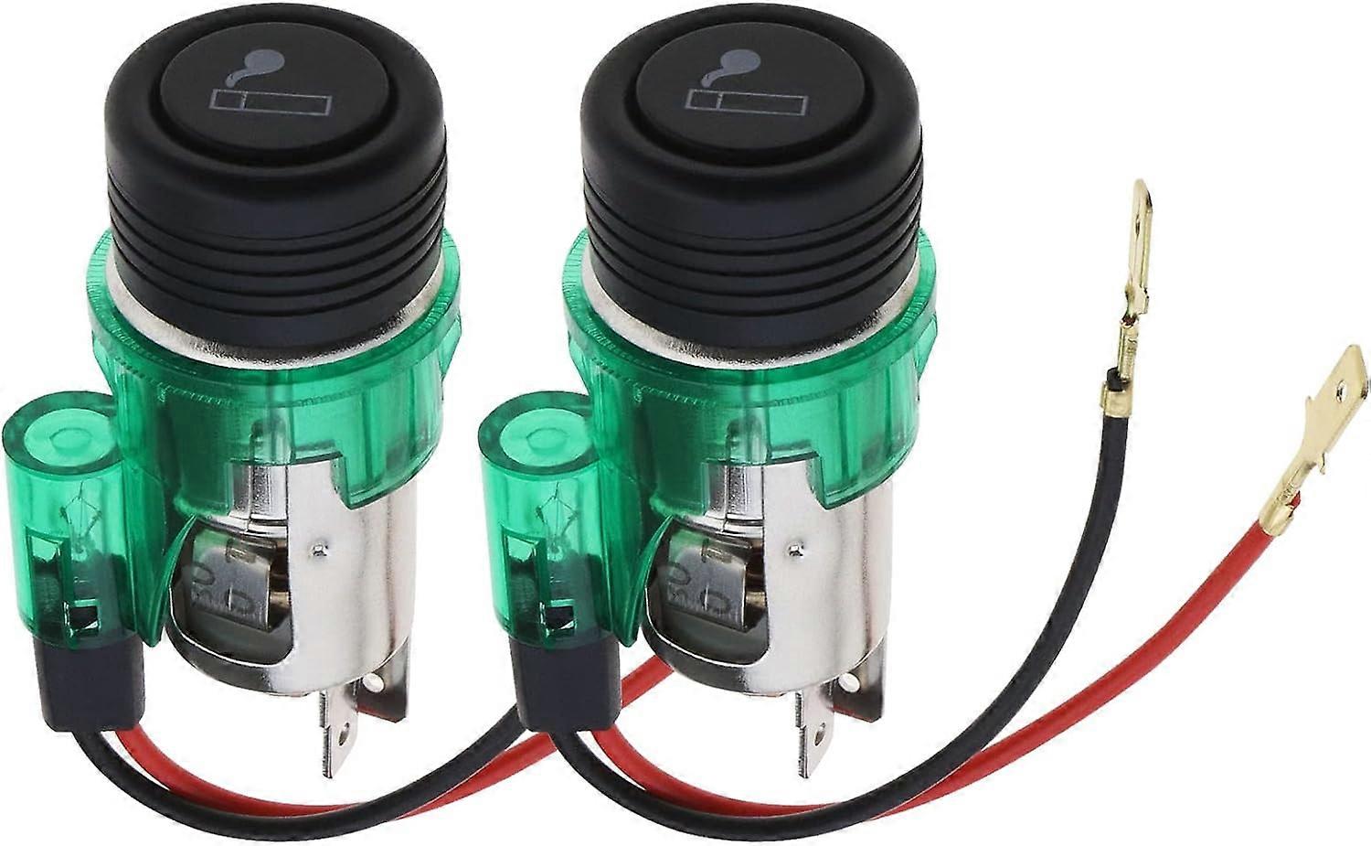 2Pcs Cigarette Lighter Socket Plug Assembly Replacement Cigarette Lighter Plug and Socket Fit for DC 12V Vehicle Car Accessories