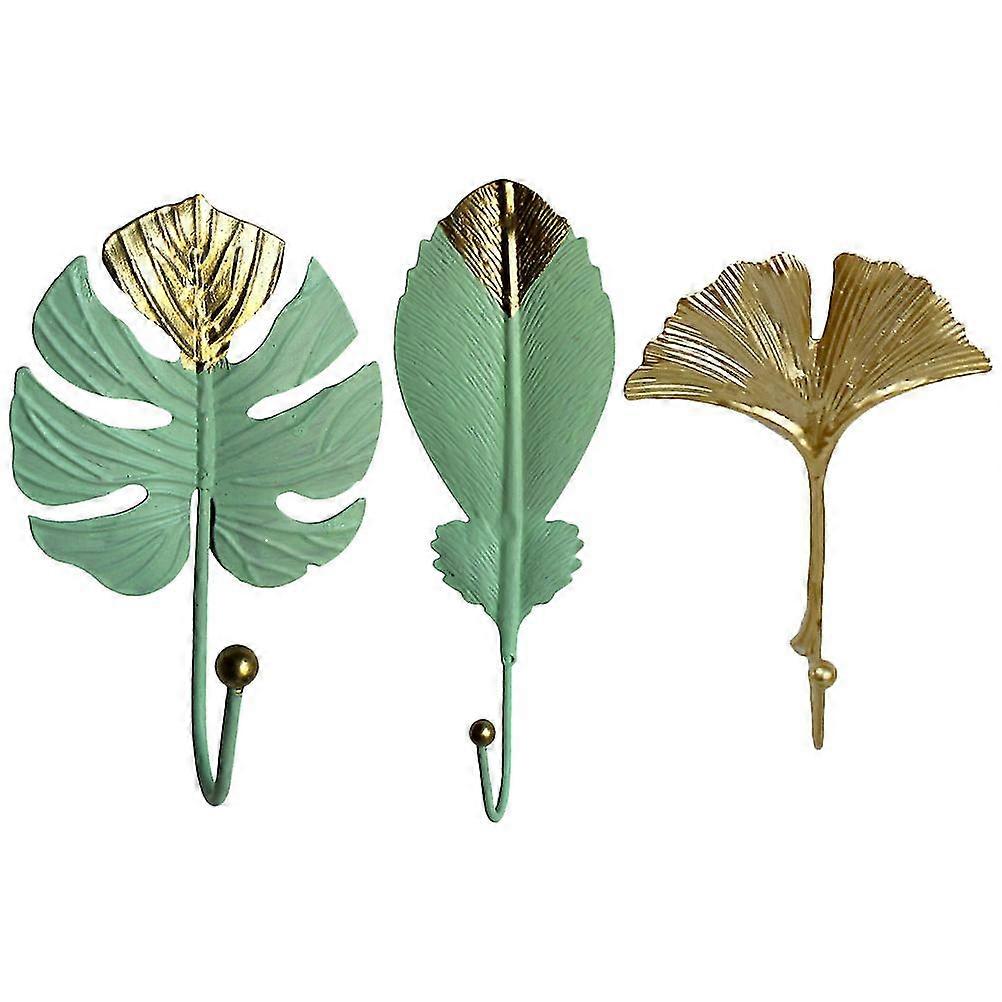 3 Pcs Practical Hat Hooks Leaf-shaped Door Hooks Fashionable Garment Hooks