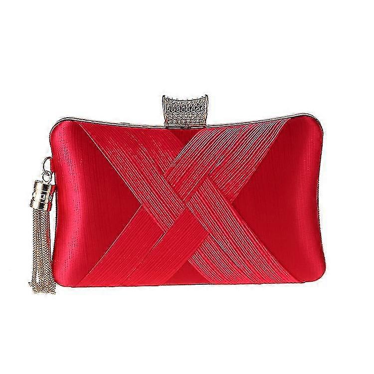 Damkvällskuvertväskor Siden Festväskor Brudväskor Bröllop Satinväskor Med Tofshänge