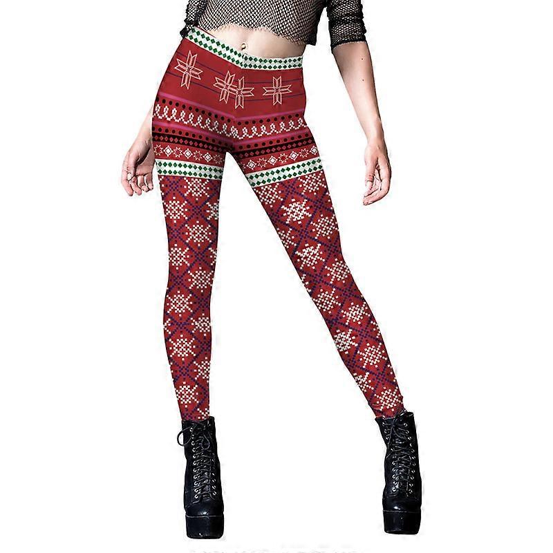 Christmas Leggings for Women Soft Reindeer Sknowflake Holiday Tights