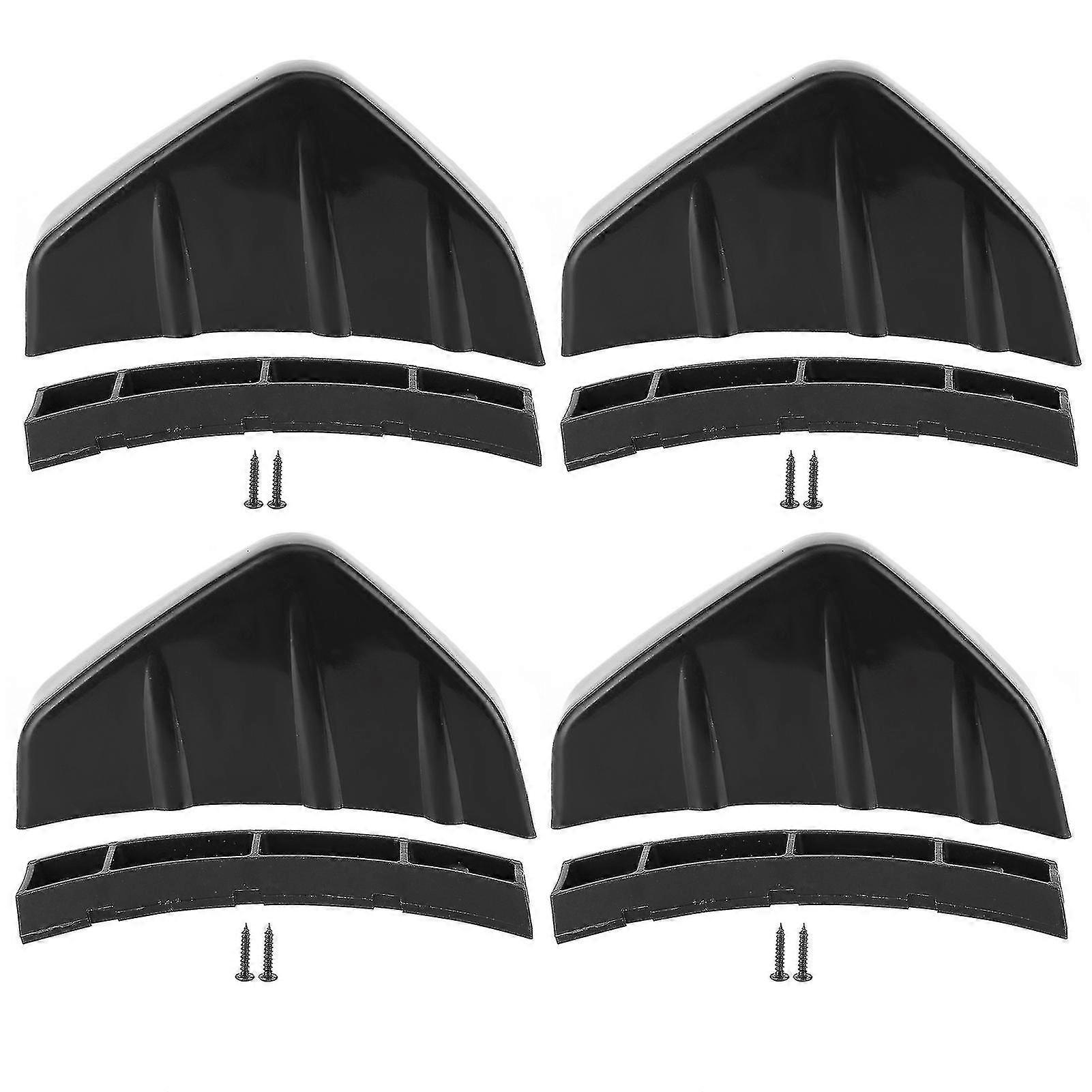 4pcs Universal Rear Bumper Diffuser Chassis Spoiler Decorative Deflector Car Modifiedblack