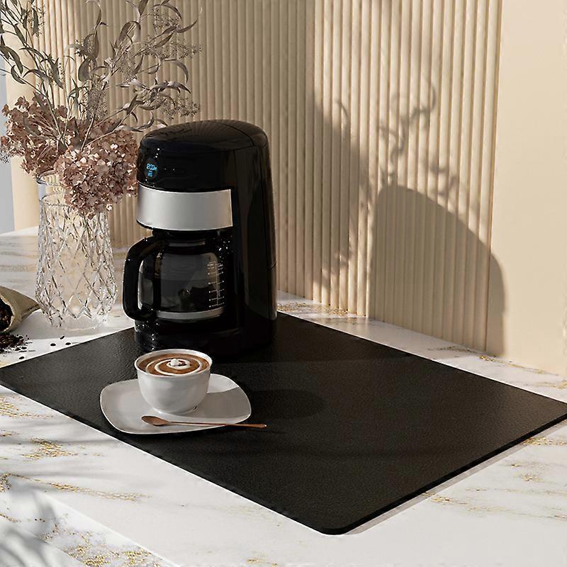 Coffee Machine Drying Mat, Absorbent Drying Mat for Coffee Machine,Non-Slip Drying Mat, Black