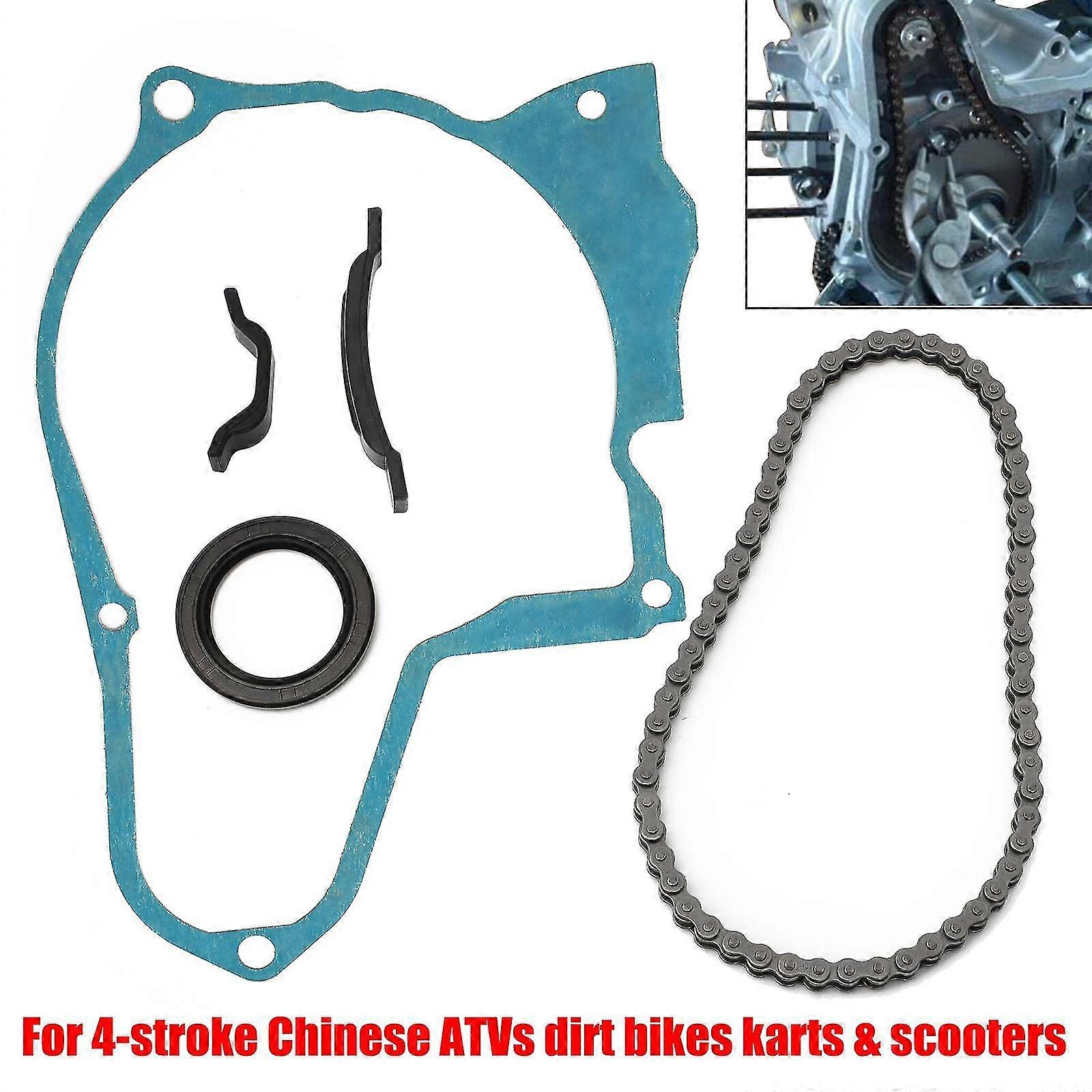 Starter Chain Kit For Chinese 4-stroke 50cc 70cc 90cc 110cc 125cc Atv Dirt Bike Go Kart With Starter Chain Tensioner Guides