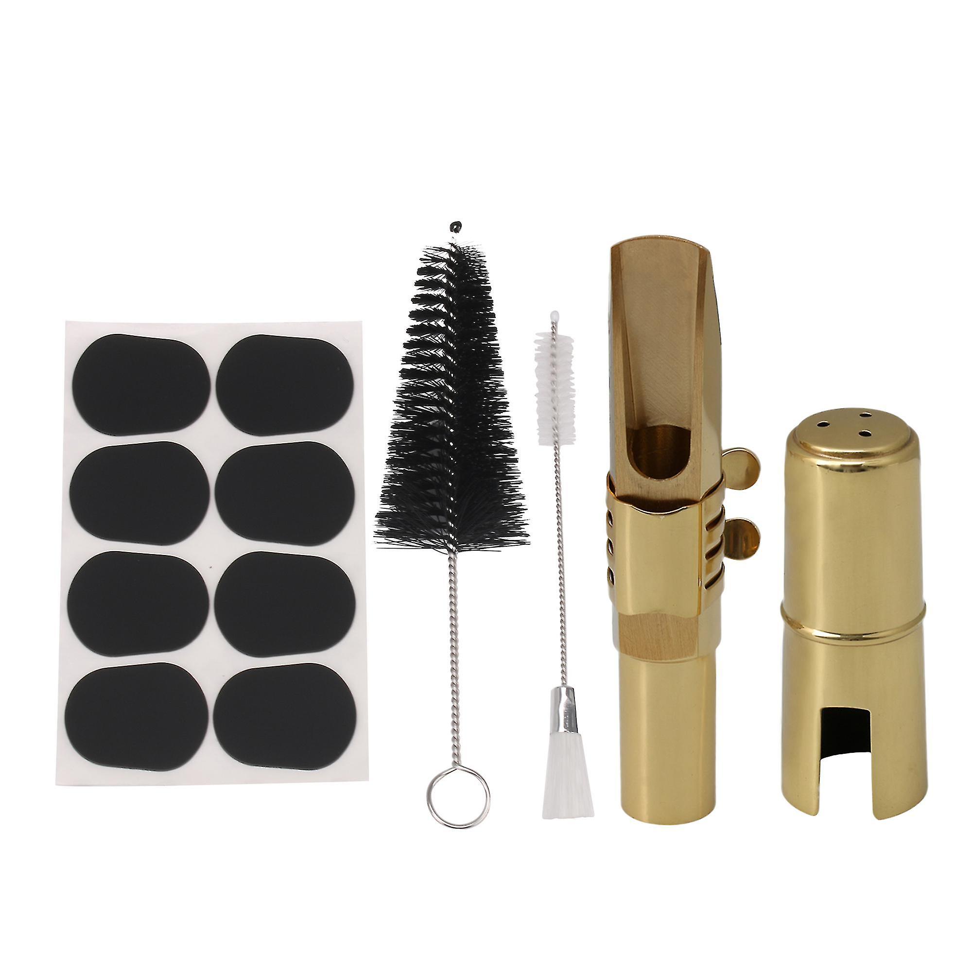 サックスマウスピースゴールデン#6バリトンサックスメタルマウスピースとサックスマウスピースクッションブラシPPM-4041