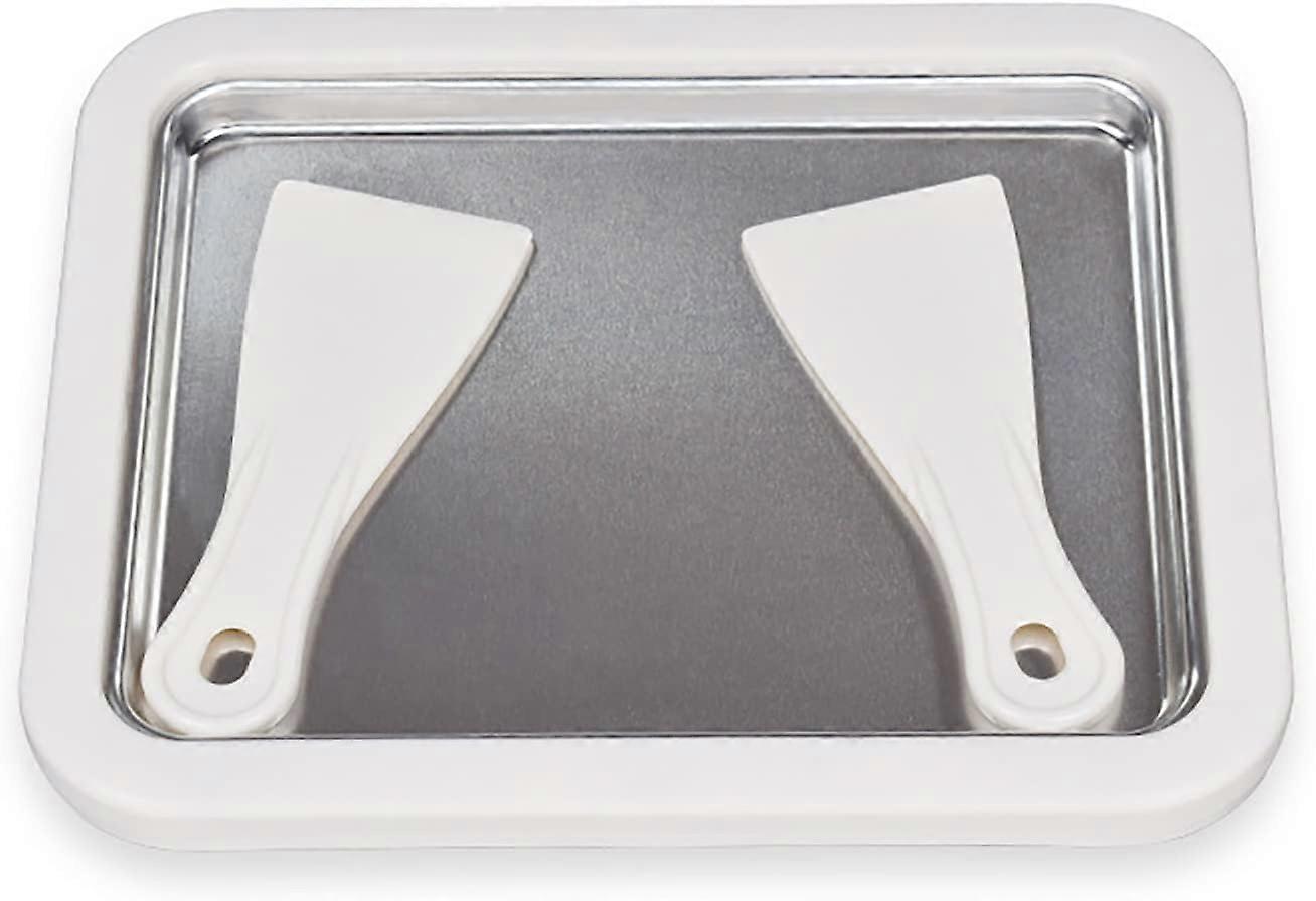 Ice Cream Maker Pan Instant Cold Plate Rolled with 2 Spatulas Cold Sweet Fried Food Plate for Homemade Rolled Ice Cream, Softserve, Gelato, Sorbet