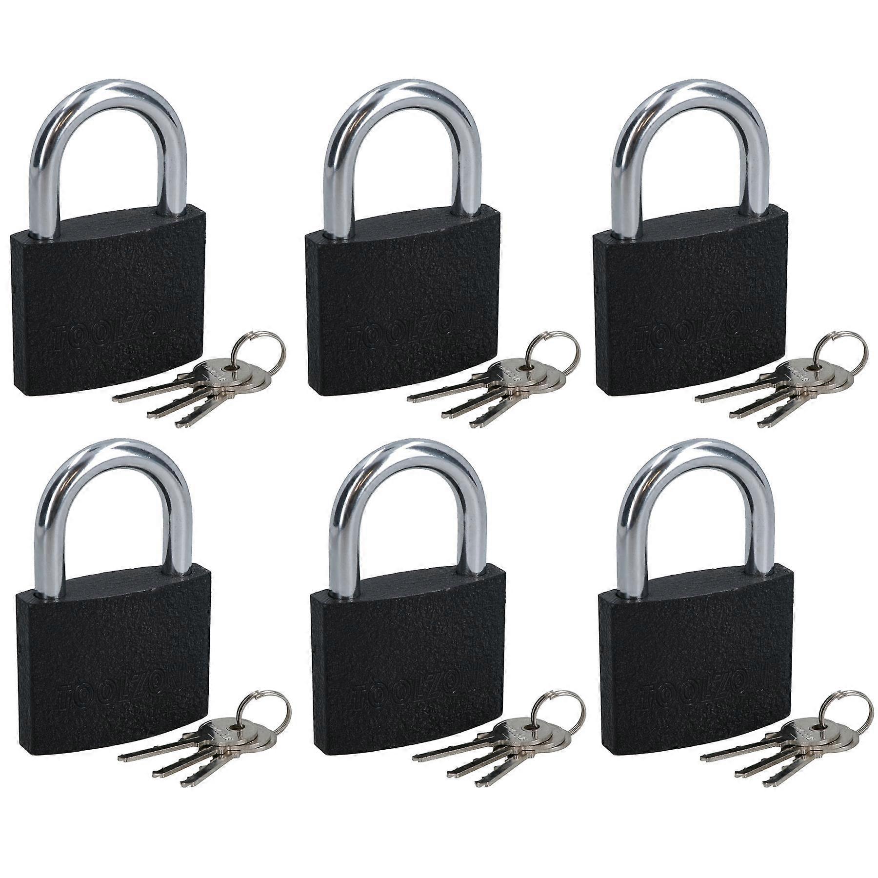 75mm Iron Padlock With Hardened Shackle Padlocks Shed Gate Lock x 6