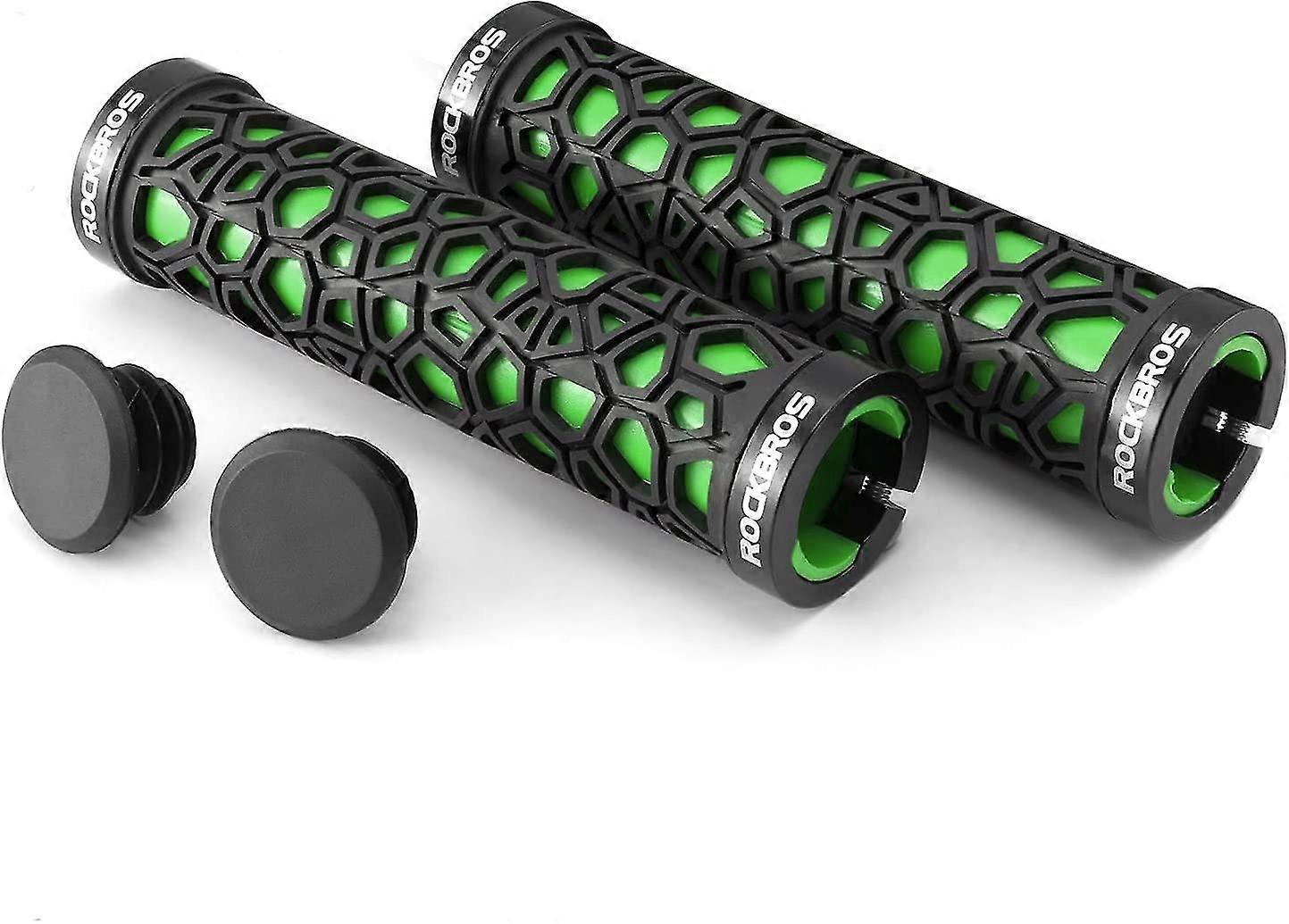 1 Pair Mtb Handlebar Grip, Acex Ergonomic Bike Grip 2 End Caps, Non-slip Mtb Grip With Double Lock 22mm Diameter