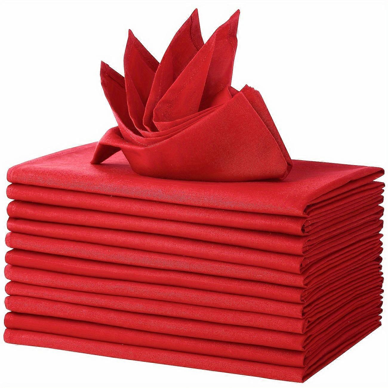 12pcs, Cloth Napkins, 18 X 18 Inches Cotton - Soft, Comfortable & Reusable Cotton Napkins, For Dinners, Weddings, Cocktail Parties & Home Use