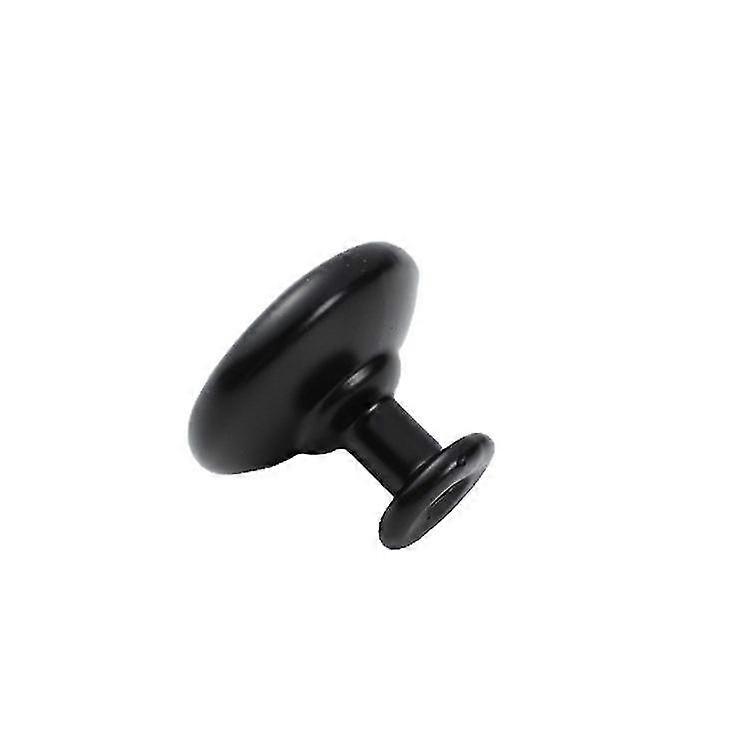 Furniware Cabinet Hardware Knobs, Kitchen Door Cabinet Matt Black Round Solid Knobs