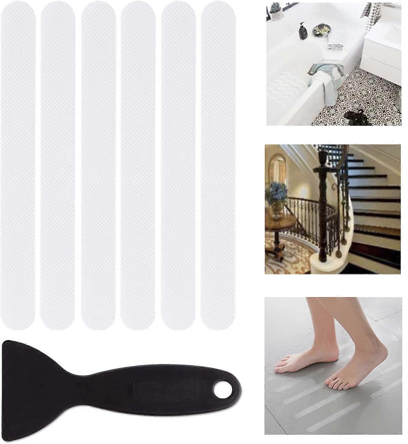24 Pack Non-Slip Bathtub Adhesive Strips with Premium Quality Scraper