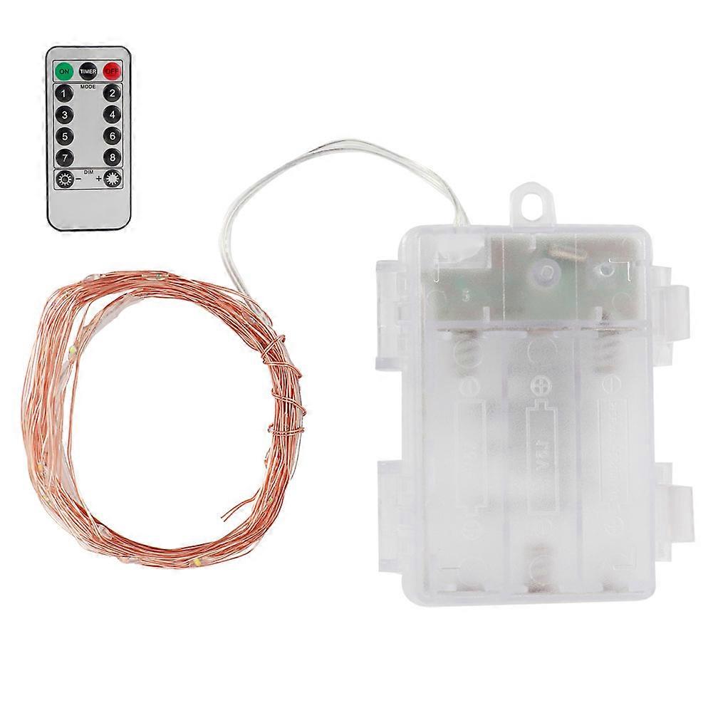 Copper Wire LED Lights Chain String with Remote Control for Christmas Wedding Party Decoration