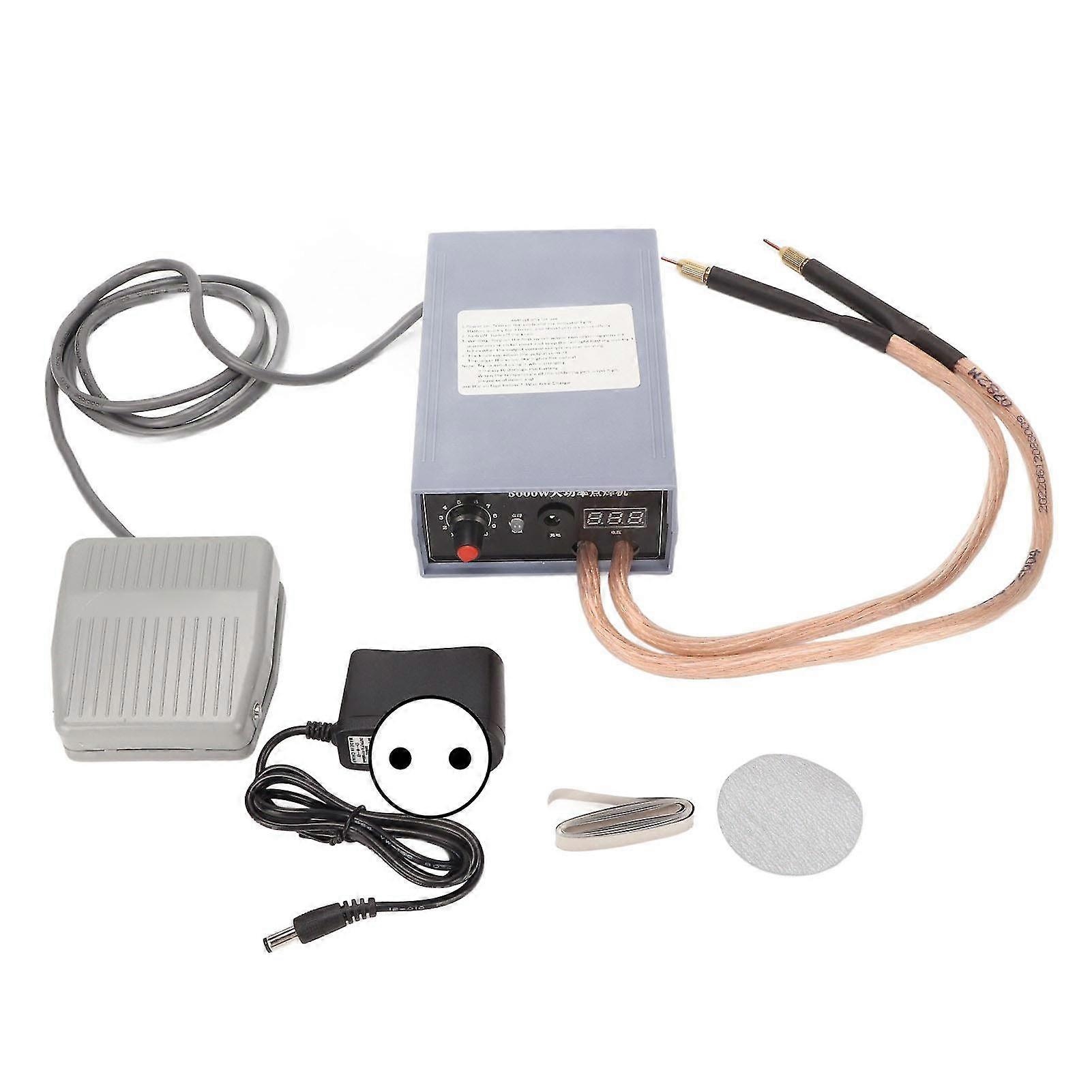 High Power Adjustable Spot Welding Machine - 5000W for Nickel Iron Stainless Steel (EU Plug, 100-240V)
