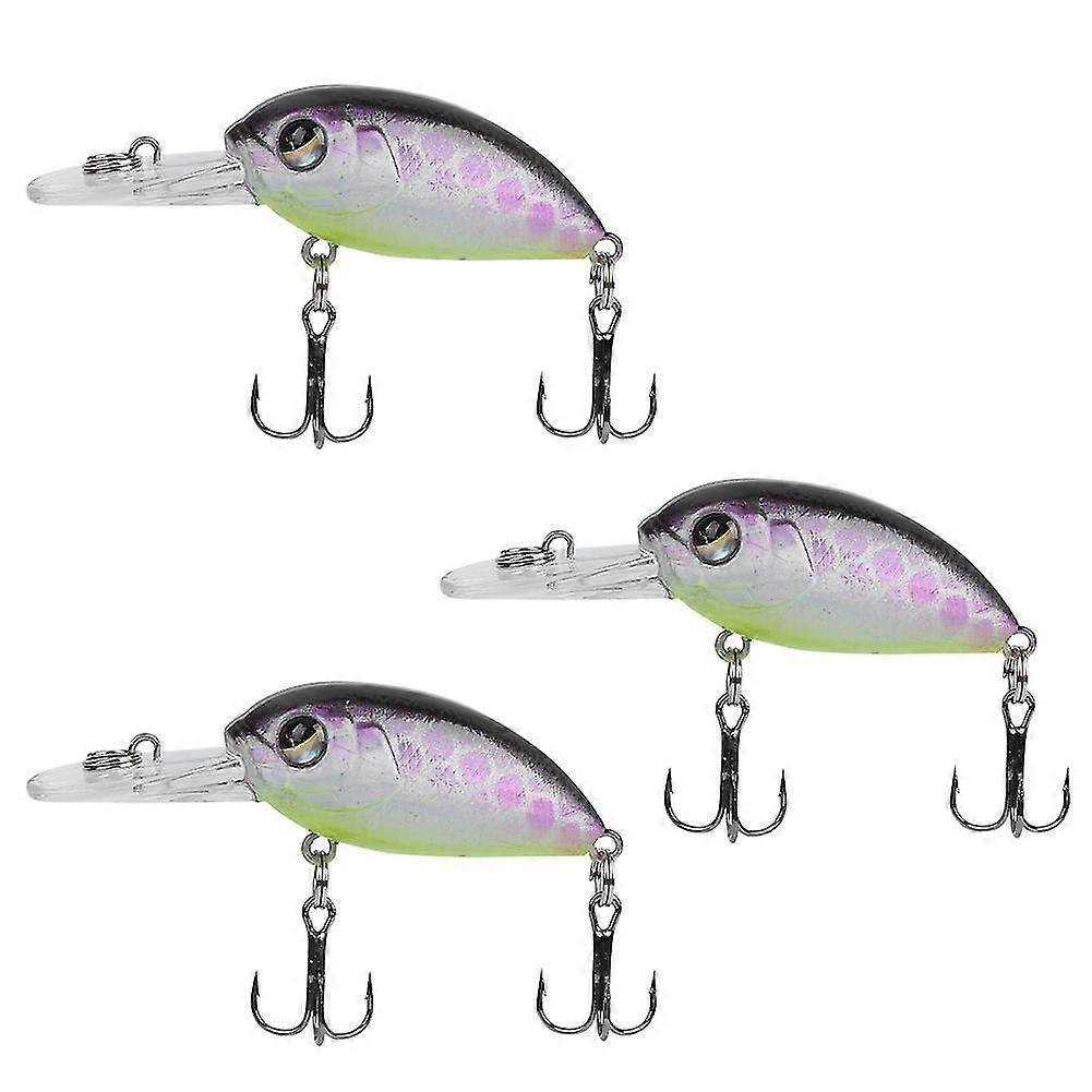 6CM5G 3D Eyes Diving Lure Fishing Tackle - Set of 3 Artificial Simulation Lifelike Bait