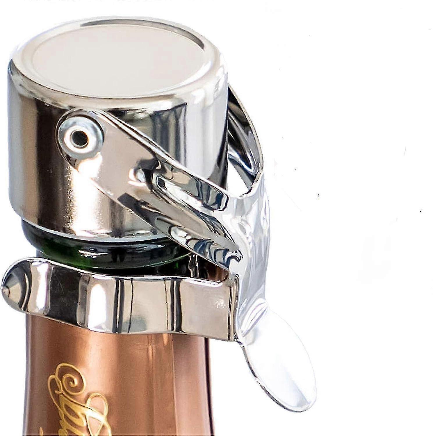 سدادات الشمبانيا 2 قطعة - ختم حاصل على براءة اختراع (لا حاجة لمضخة ضغط) - سدادة زجاجة شمبانيا من الدرجة الاحترافية - سدادة نبيذ فوار Xixi