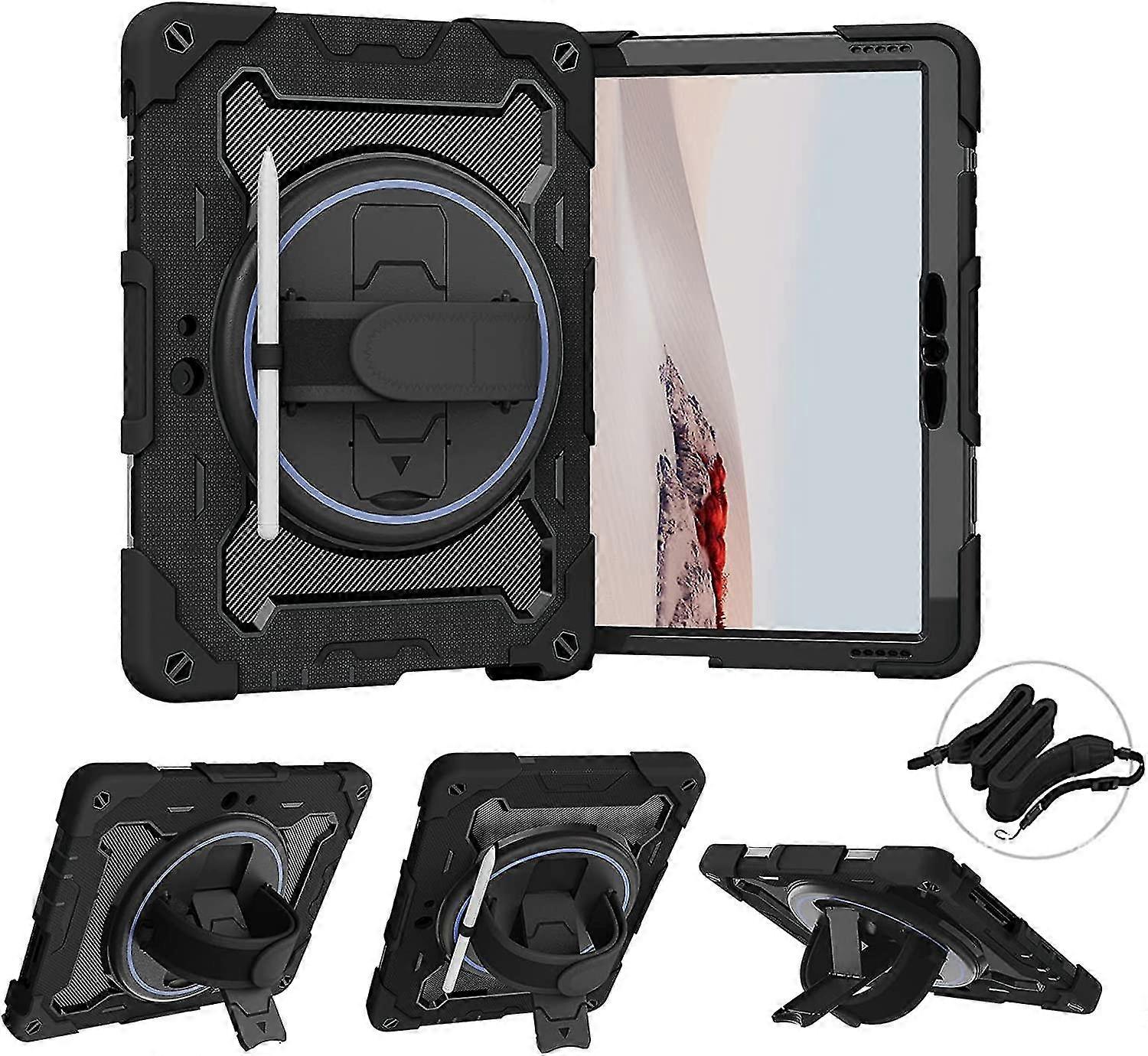 Case For Surface Go 3 Case 2021, Surface Go 2 Case 2020, Surface Go Case 2018, Heavy Duty Shockproof Case With Screen Protector, Rotating Handle Stand